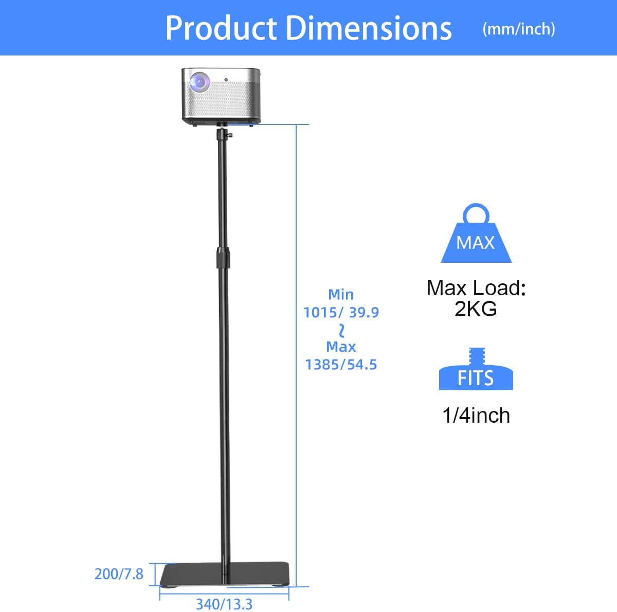 Thumbnail 6 de Suptek Projector Stand Floor Mount - Adjustable Height PR001F