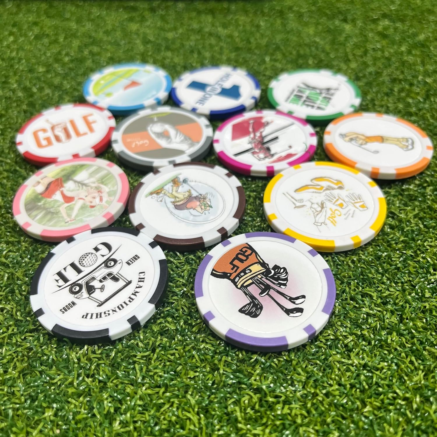 Thumbnail 4 de HH-GOLF Golf Ball Marker Poker Chips – 12 Styles, Golf Themed Ball Markers
