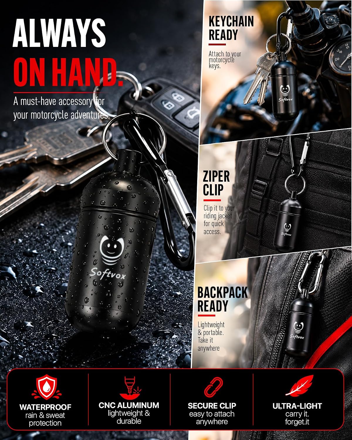Thumbnail 5 de Motorcycle Ear Plugs for Wind Noise Reduction — 2 Pairs Reusable with 25dB Protection