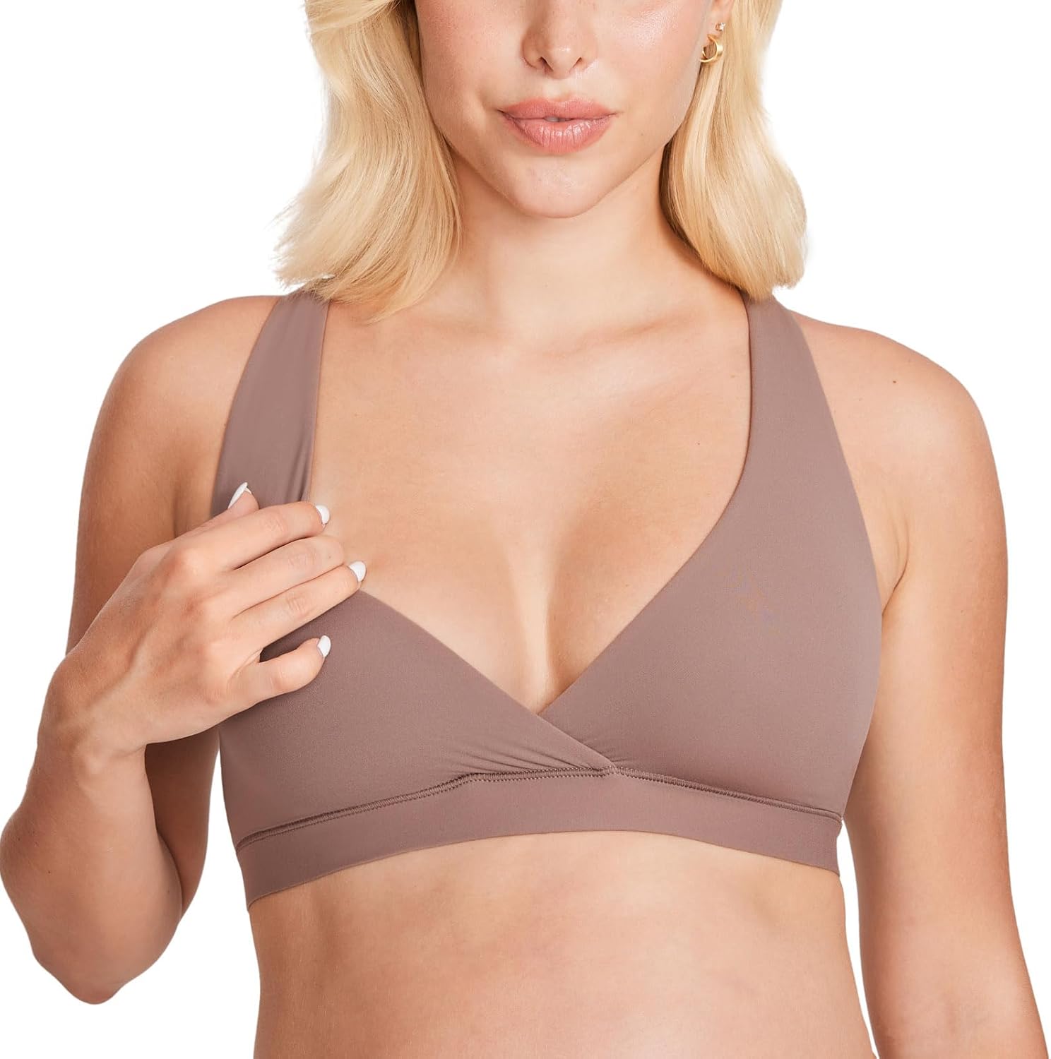 Detalle 2 de MOMANDA Still-BH ohne Bügel Soft Racerback Seamless Bralette für Schwangerschaft & Stillzeit