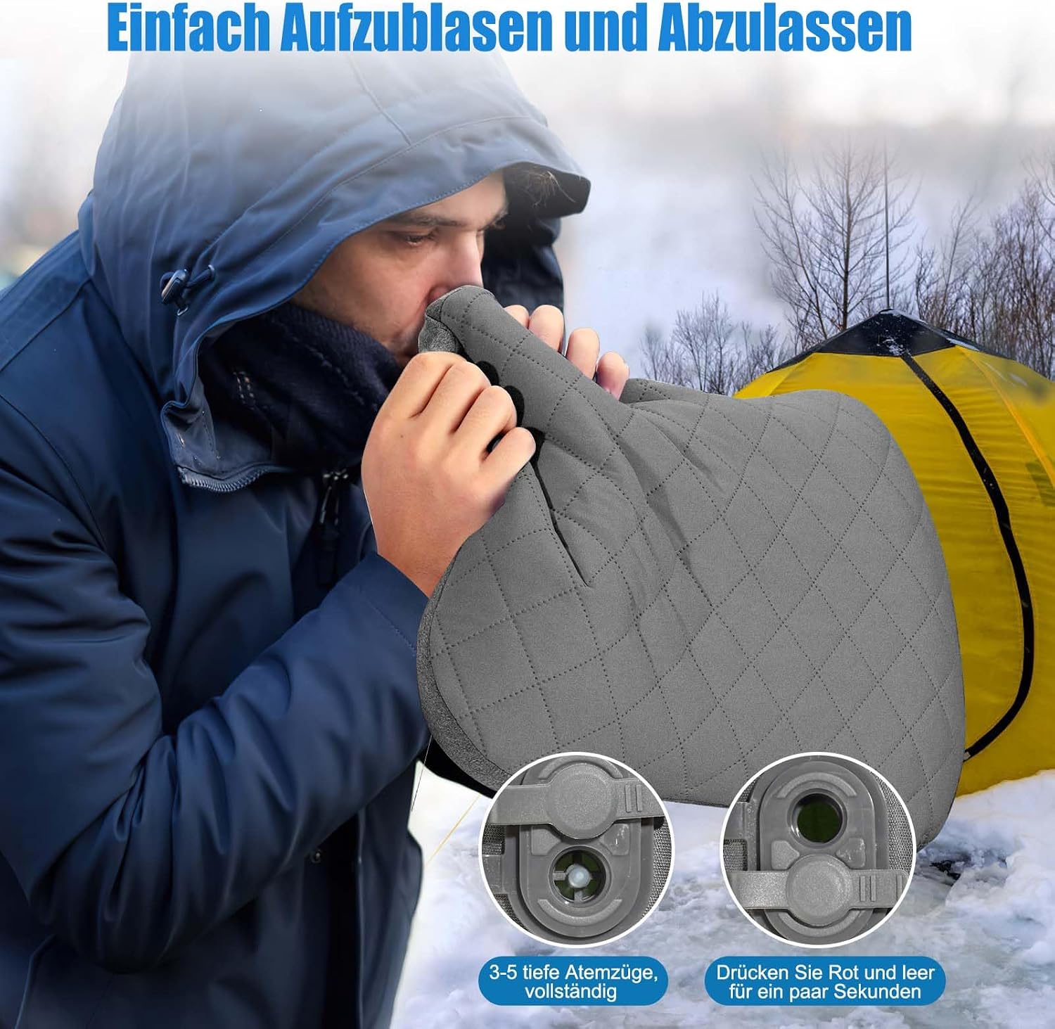 Detalle de Tavaler Aufblasbares Kissen Ultralight – Komfortables Outdoor-Kissen zum Aufblasen