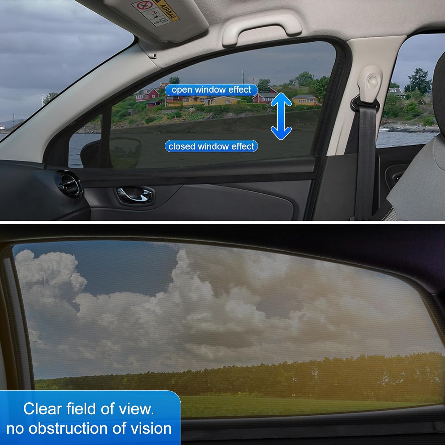 Thumbnail 2 de 2 Stück Sonnenschutz Auto Baby mit UV Schutz – 125×80 cm Dehnbarer Sonnenschutz für Heckfenster