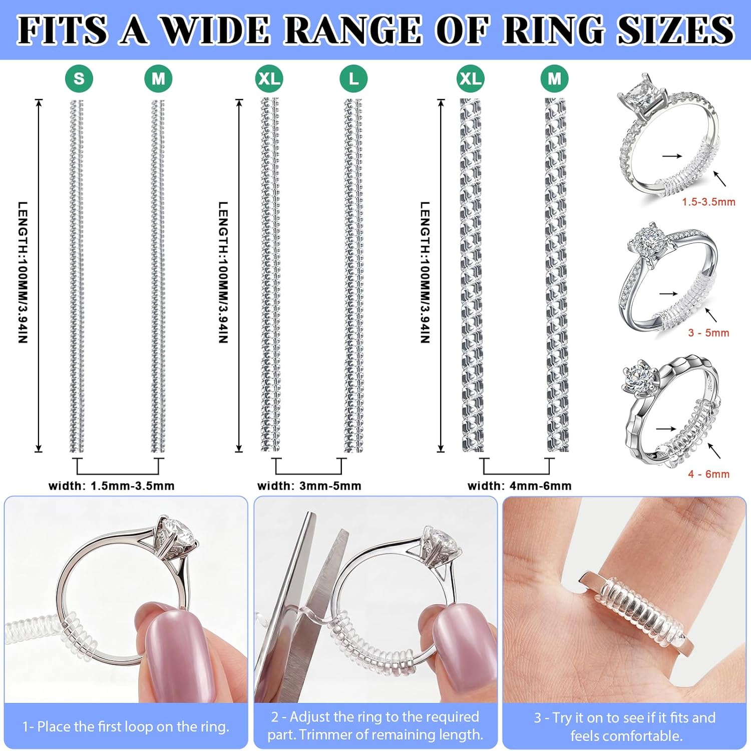 Detalle 2 de Ramalto RAM RING 114 Ring Sizer Set, 114 Pieces in 3 Styles