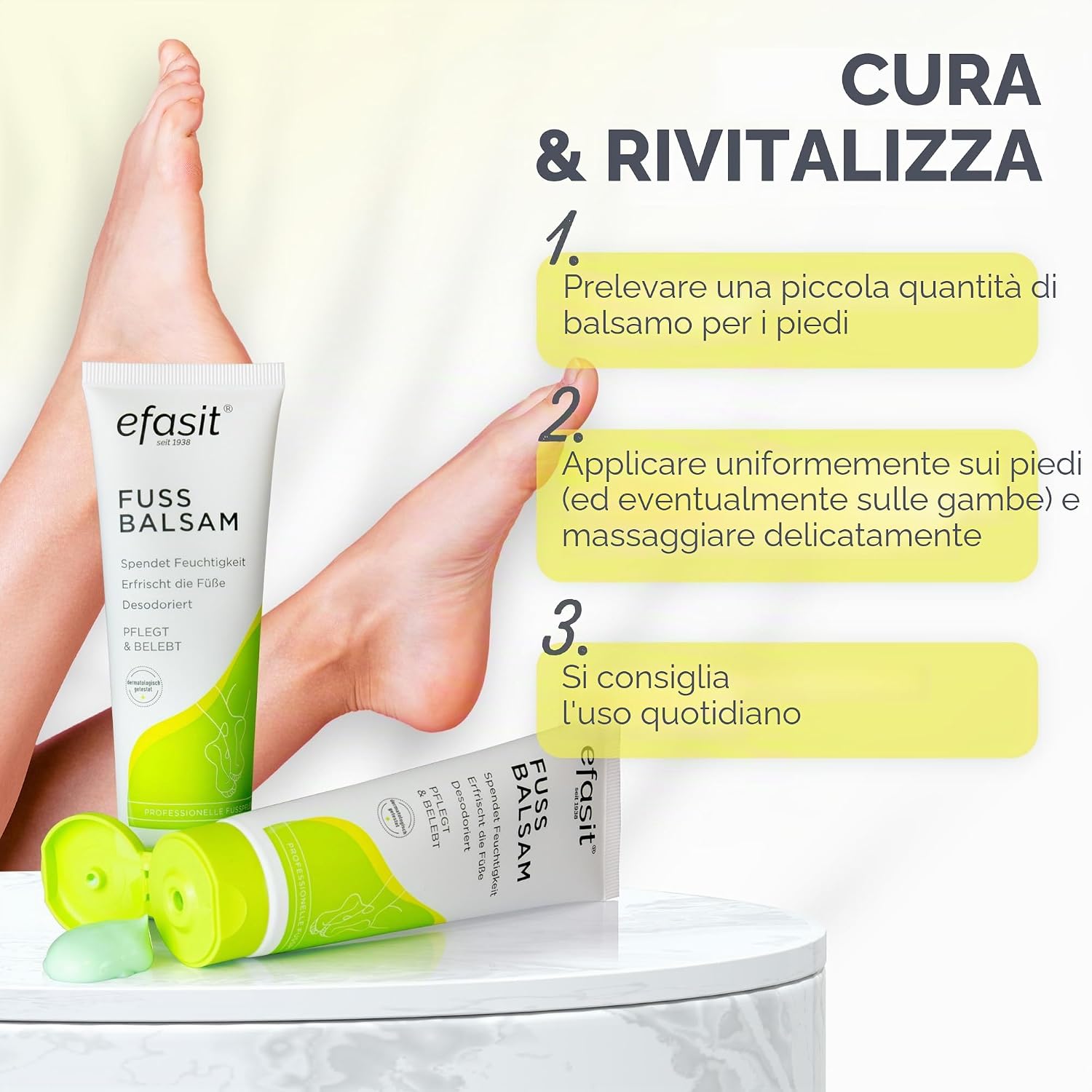 Detalle de Efasit Balsamo per i piedi – Cura ricca per piedi asciutti, 75 ml