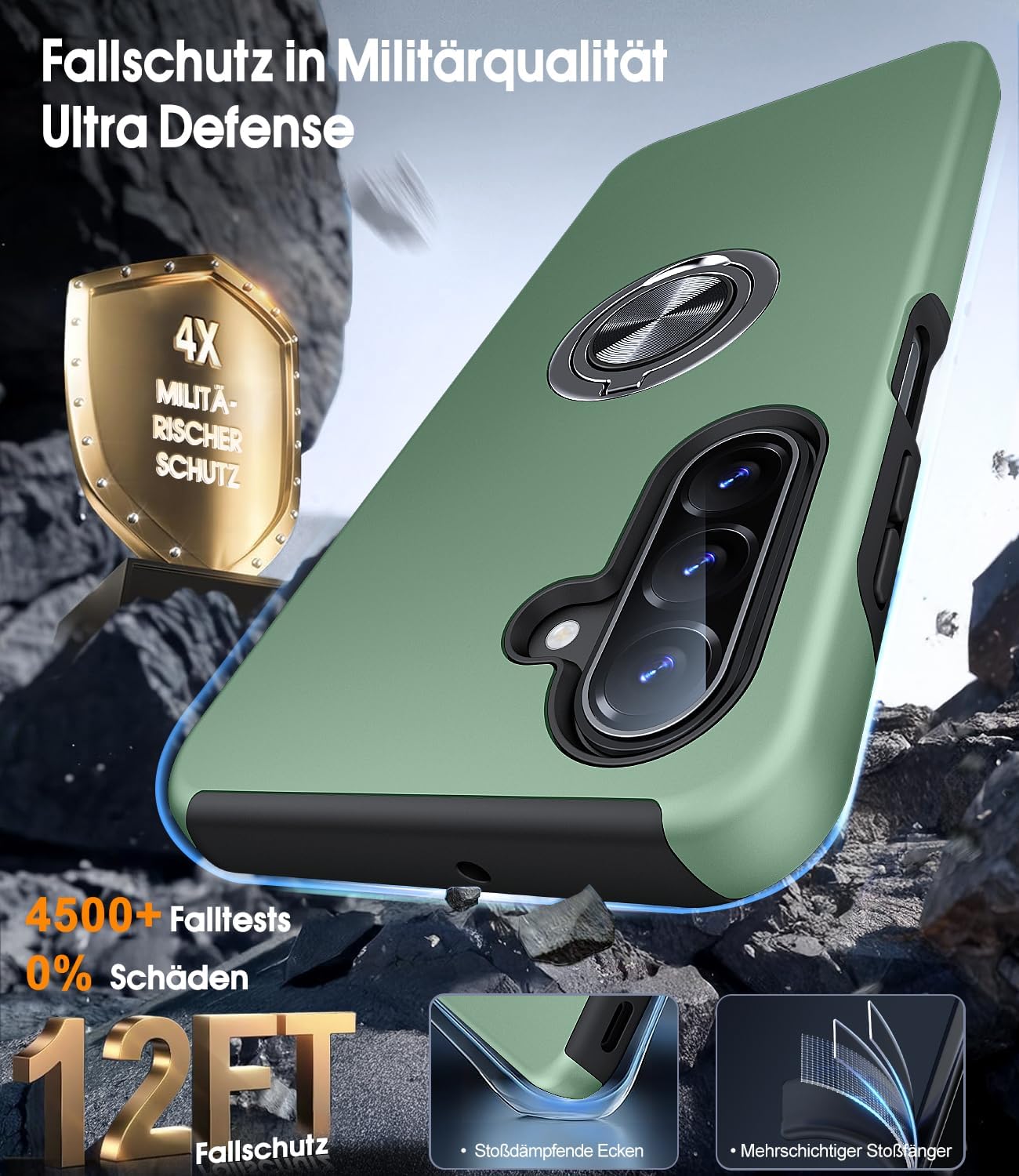 Thumbnail 4 de AOUIA Galaxy A17 5G Hülle Ringständer