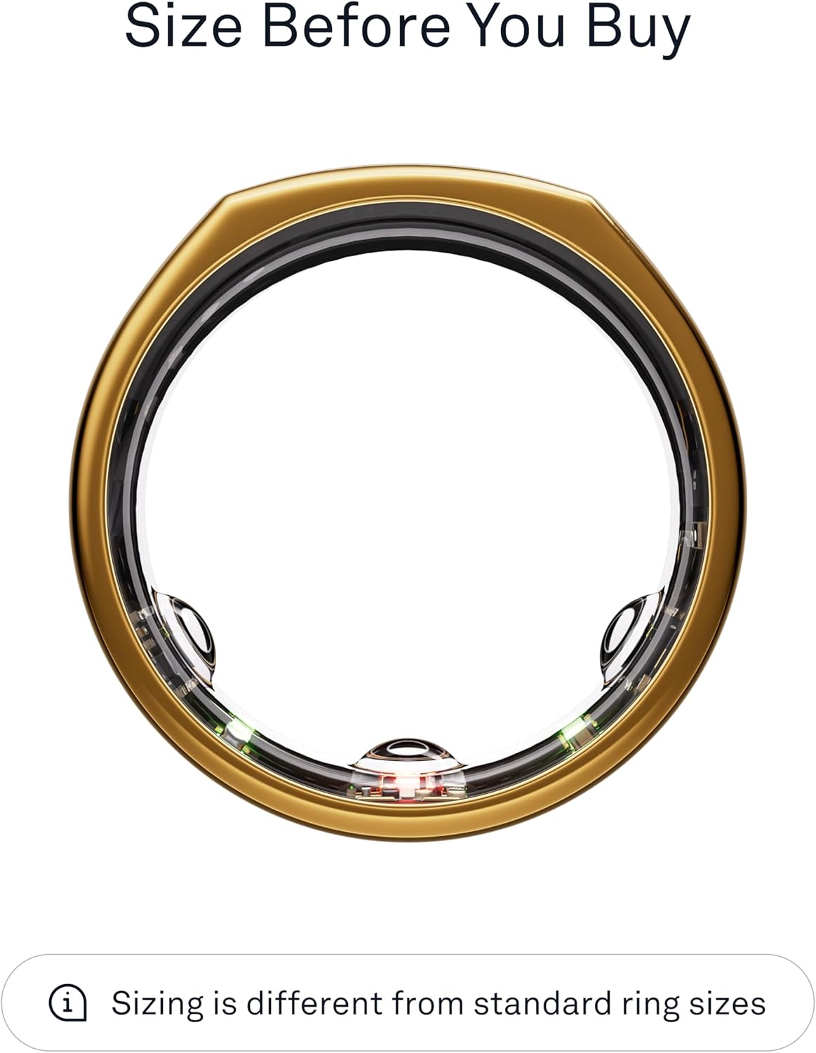Detalle de Oura Gen3 Heritage Smart Ring (Size 11, Gold) – sleep, heart rate and fitness tracking wearable