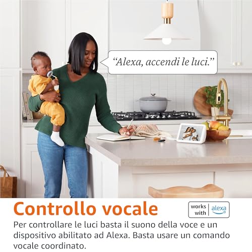 Detalle de Amazon Basics Lampadina LED intelligente dimmerabile E27 – bianco caldo 8W (60W equivalenti), 2 confezioni, compatibile solo con Alexa