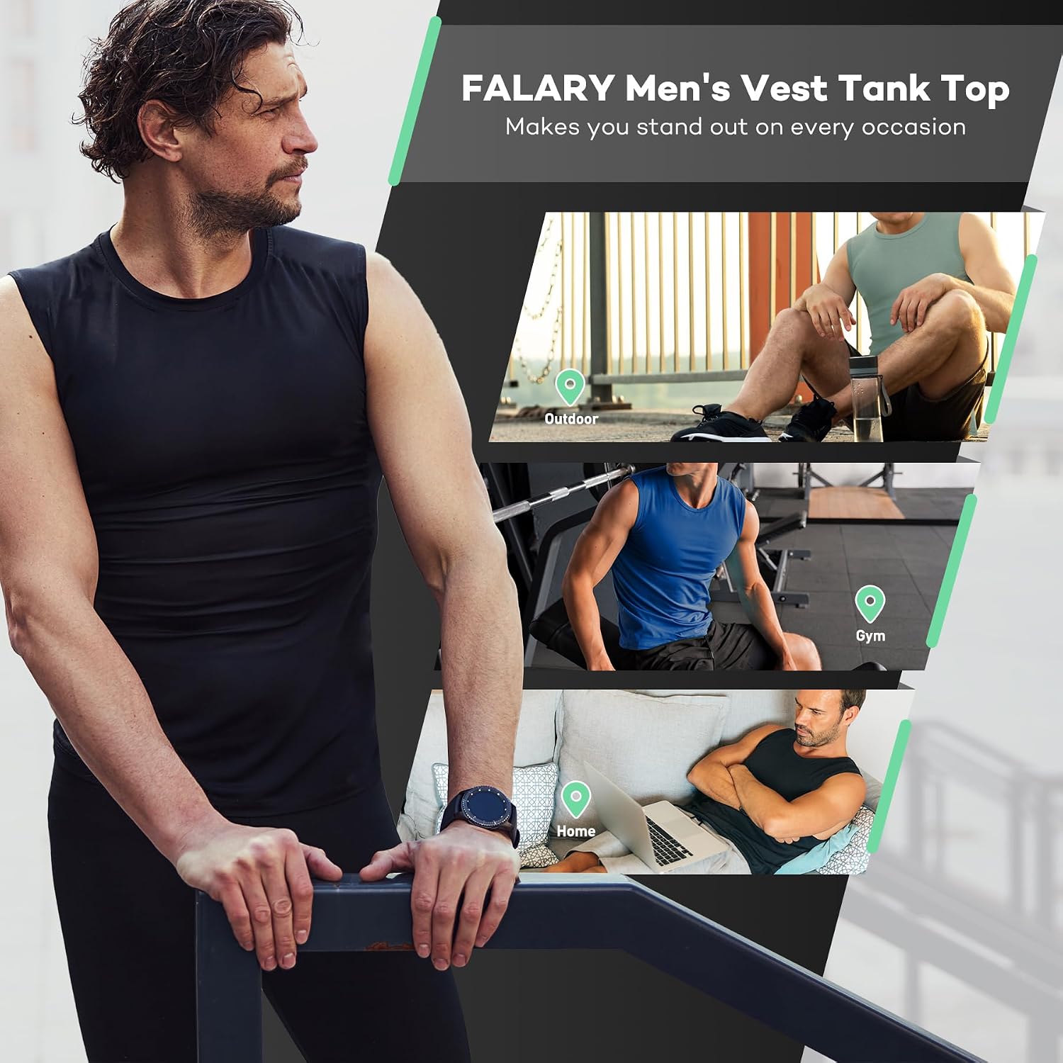 Thumbnail 6 de FALARY Tanktop 3er Pack für Herren