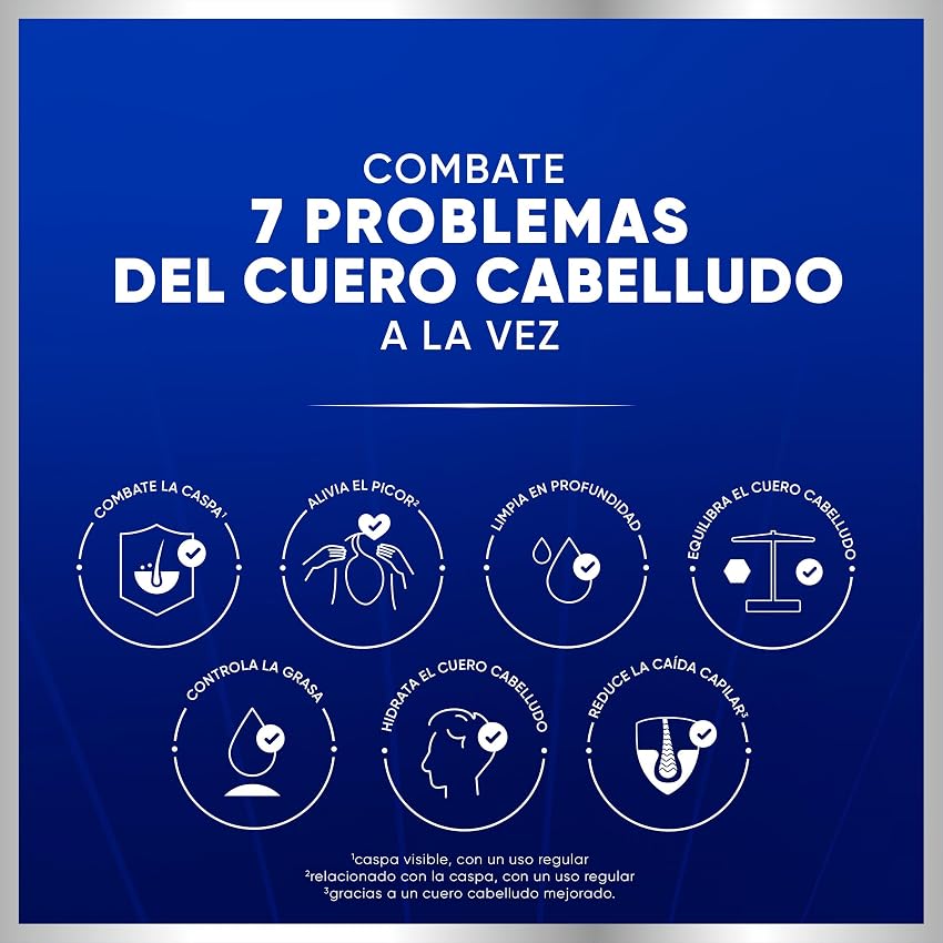 Detalle 2 de H&S Pro-Expert 7 Champú Anticaspa 🧴 Alivio Picor, 6 x 300 ml