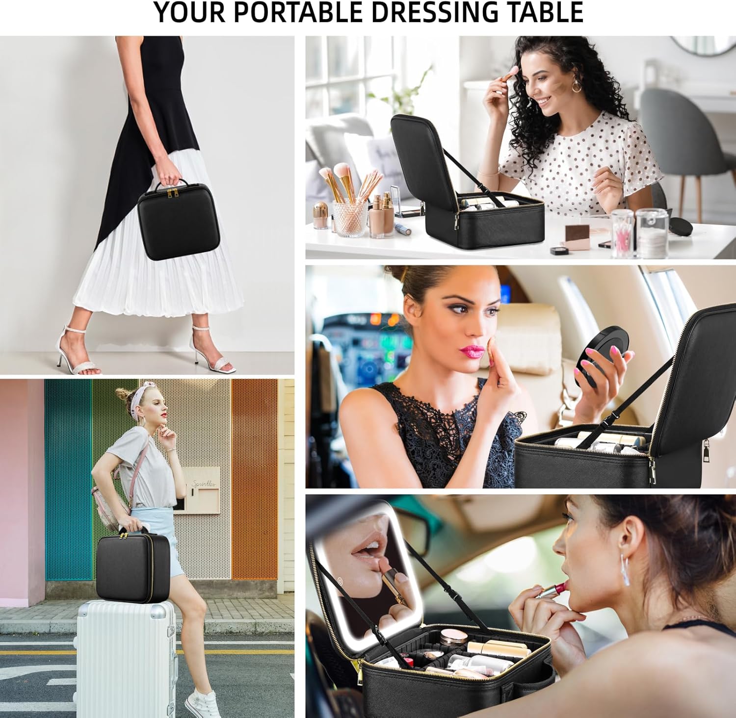 Thumbnail 5 de Travel Makeup Bag Lighted Mirror 23x20cm