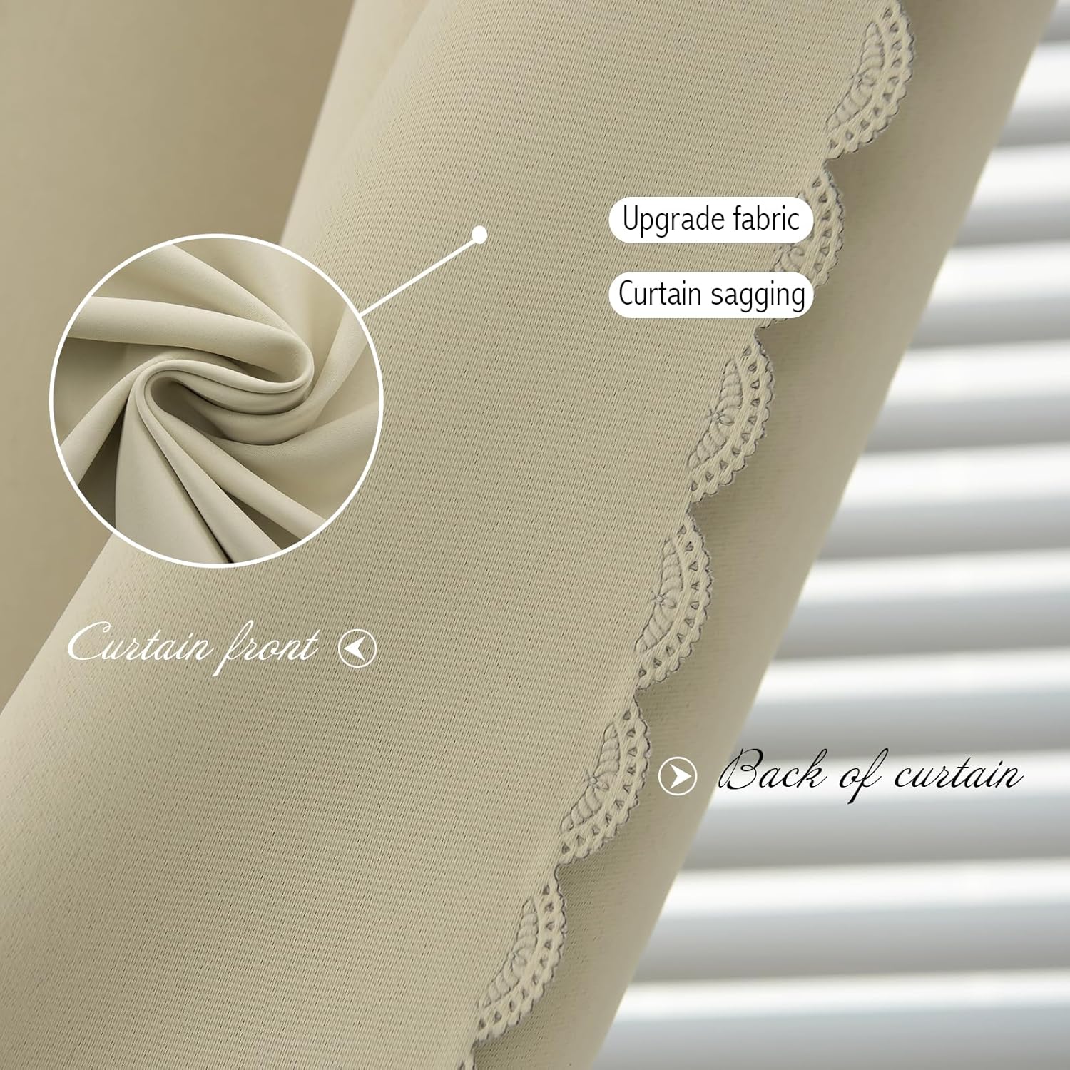 Thumbnail 5 de Sovtfides Self-Adhesive Blackout Curtain, Beige, 35 x 71 Inch, 1 Panel