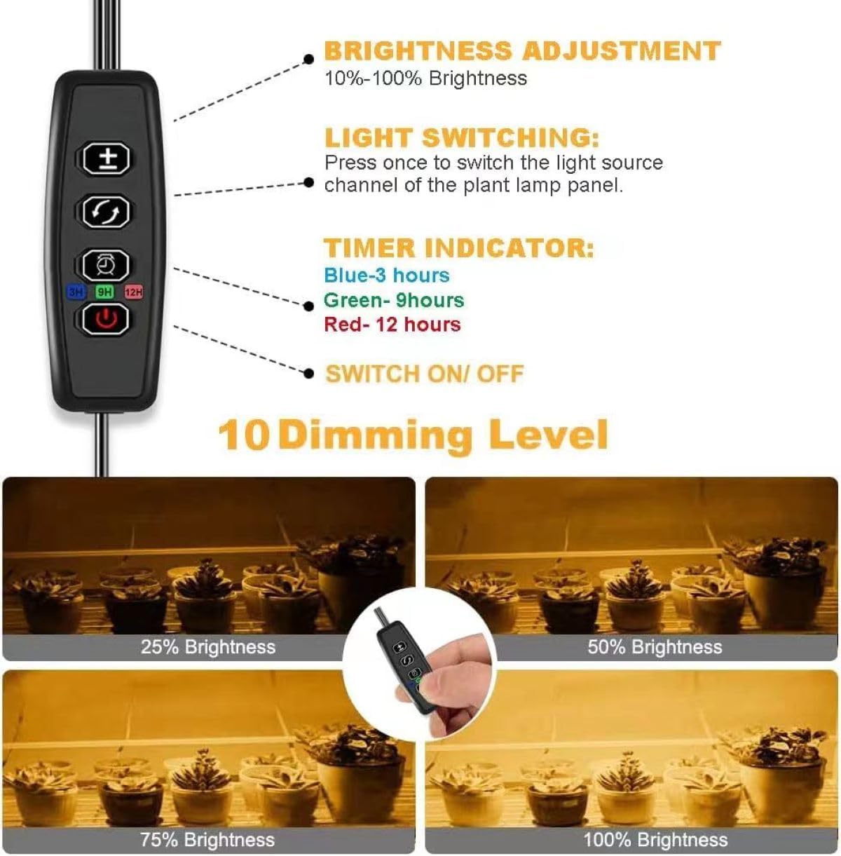 Detalle 2 de KYUQY sm40leds LED Grow Light, 40 LEDs, four intensity levels and timer