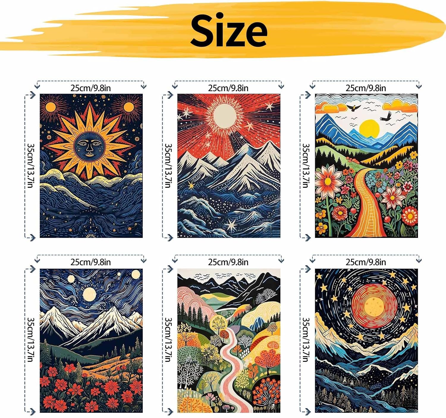 Thumbnail 1 de YALKIN Malen nach Zahlen 6er Set 25x35 cm
