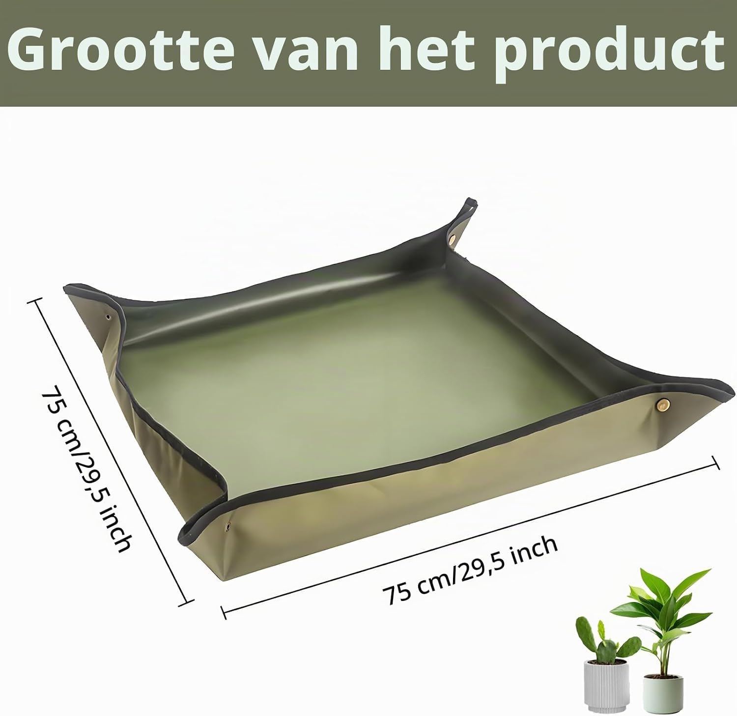 Detalle de Kisstta waterdichte plantenmat 75 x 75 cm, opvouwbaar en waterafstotend