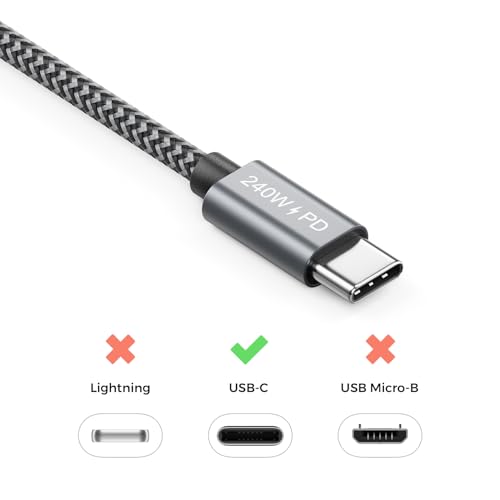 Detalle 2 de deleyCON 240W USB-C Cavo PD 3.1: ricarica rapida e trasferimento affidabile (2x 1m)
