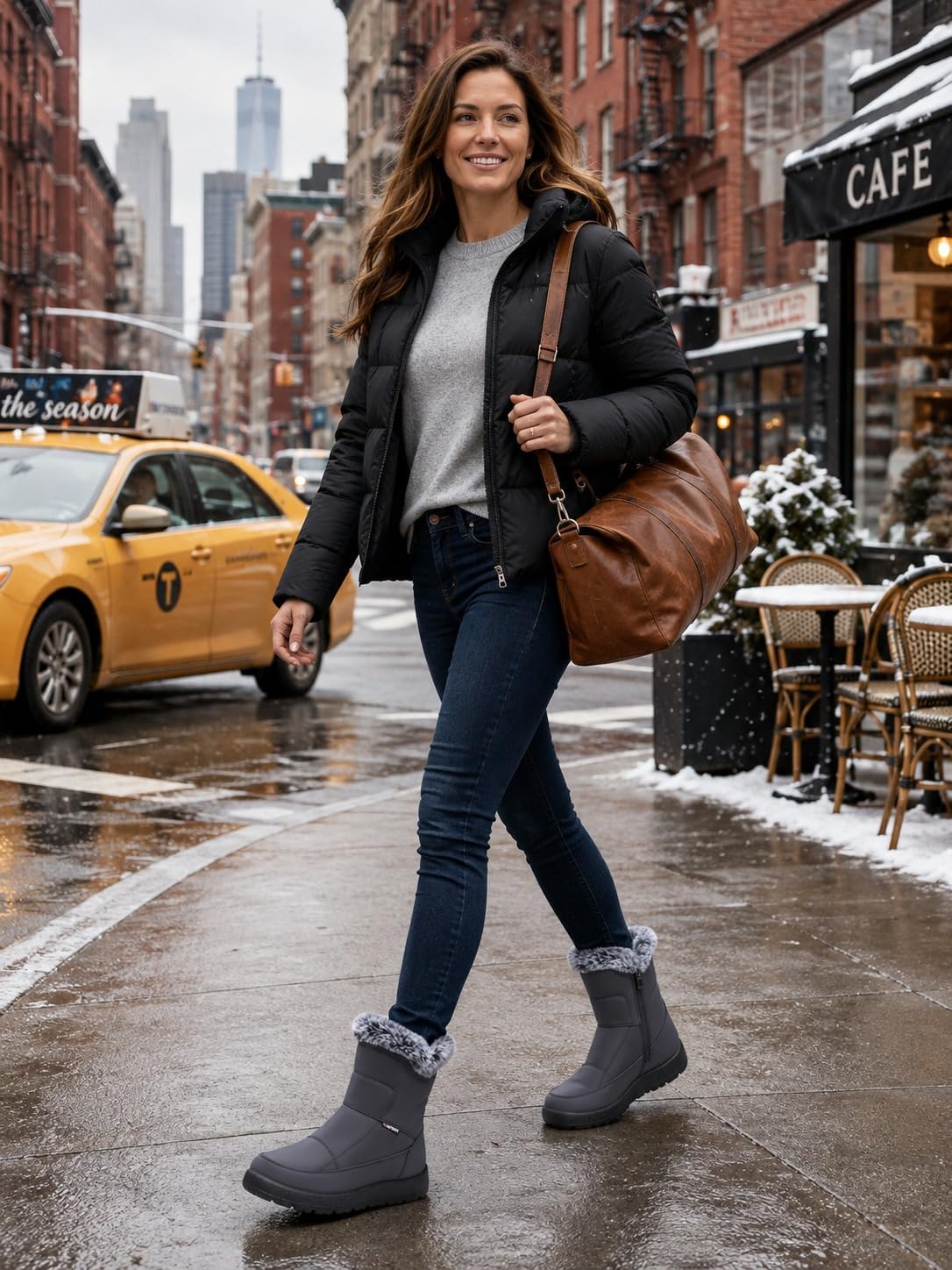 Thumbnail 6 de SHIBEVER Women's Snow Boots with Faux Fur Lining