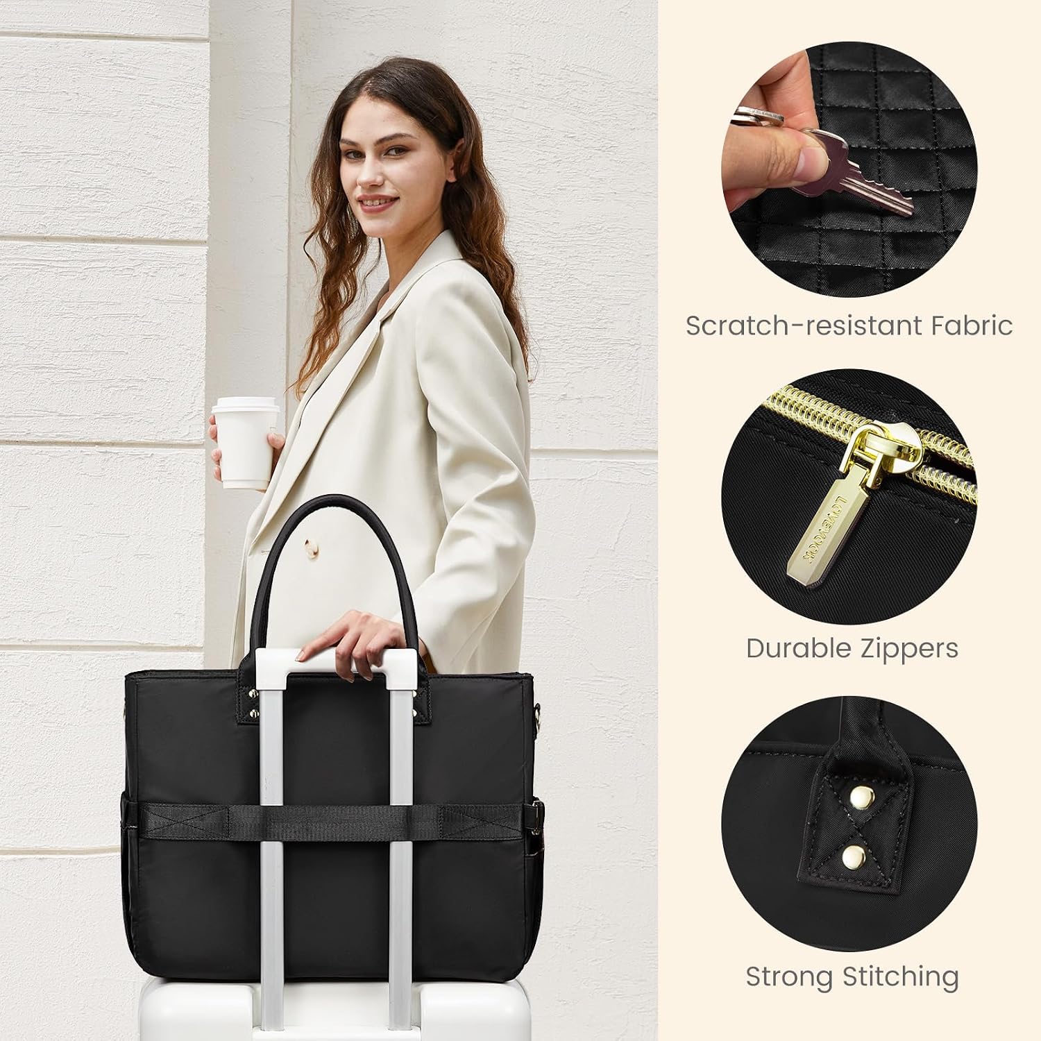 Thumbnail 5 de LOVEVOOK Teacher Tote Bag with Cup Holder