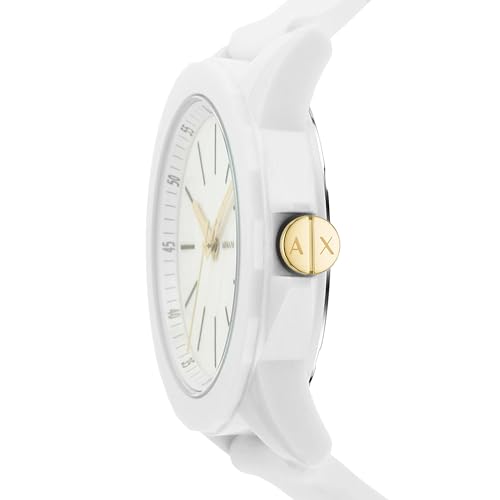 Detalle de Armani Exchange AX7126 Orologio da Donna: cassa in nylon bianco 40 mm, movimento al quarzo a tre lancette