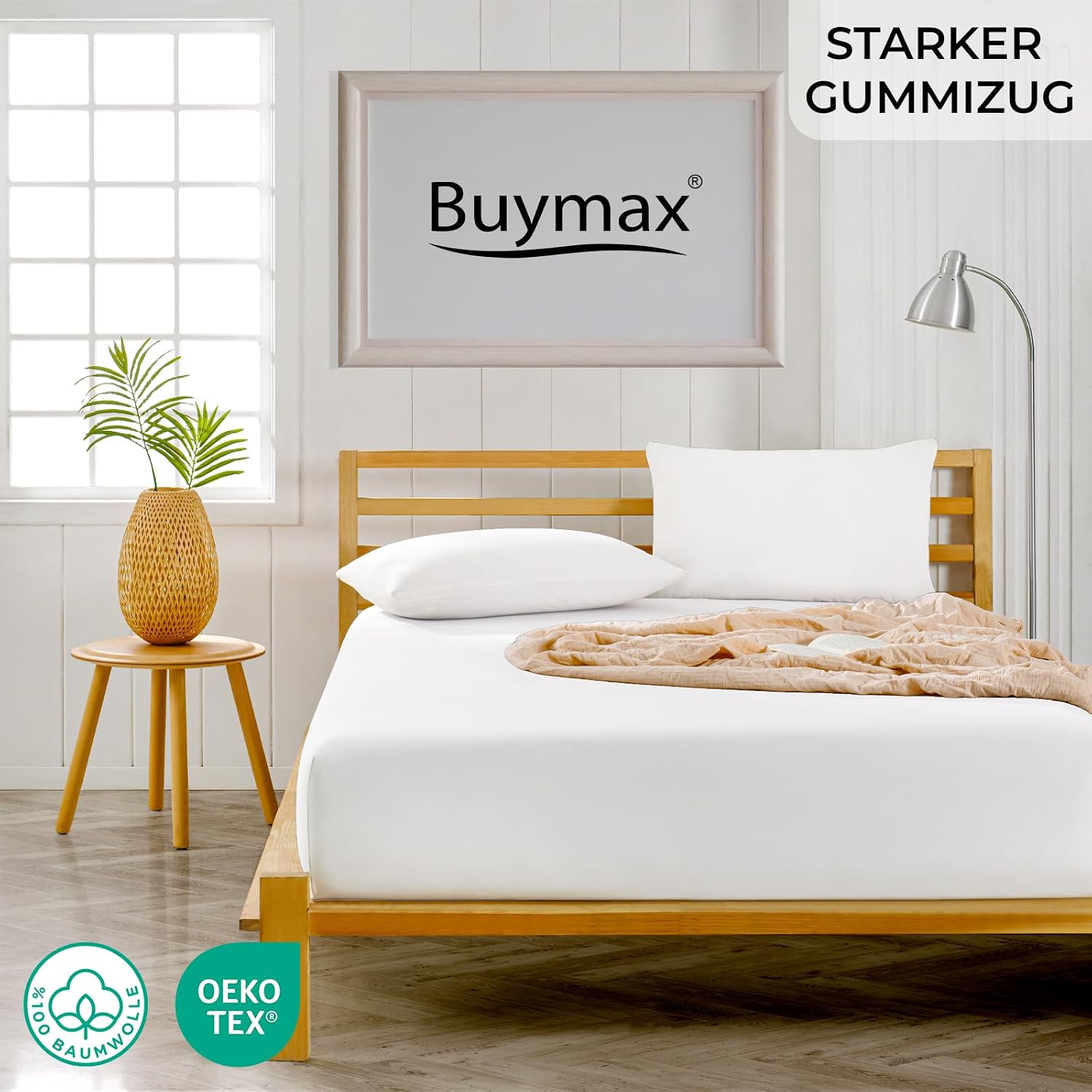 Detalle 2 de Buymax Spannbettlaken 80x200 cm Doppelpack