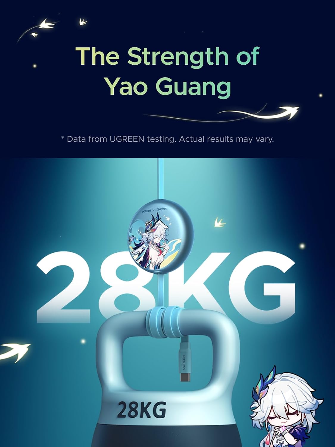 Thumbnail 5 de UGREEN Nexode 100W Retractable USB-C Cable Honkai: Star Rail (Glacier Blue)