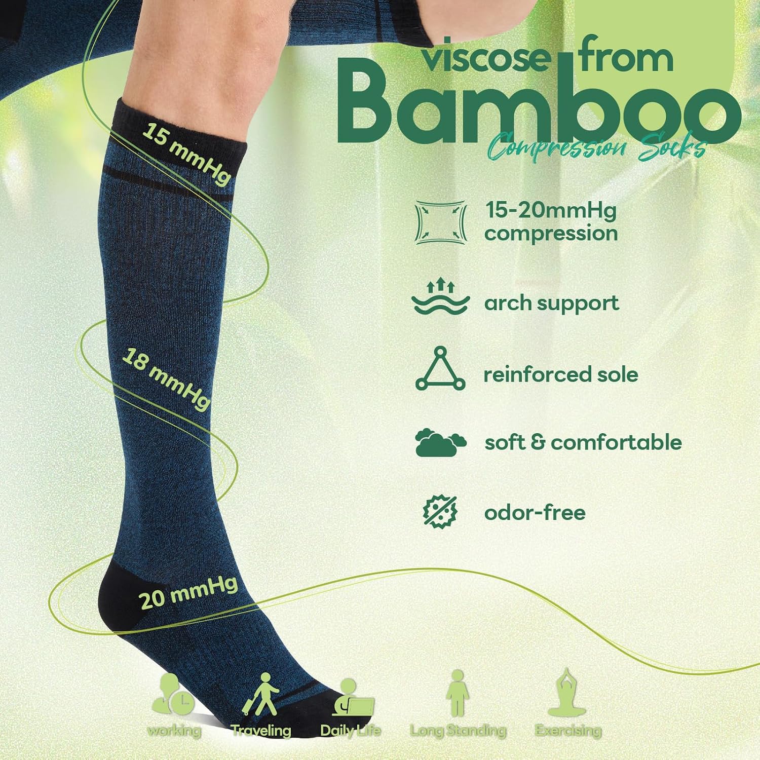 Thumbnail 4 de Iambamboo 15-20 mmHg Compression Socks for Women & Men
