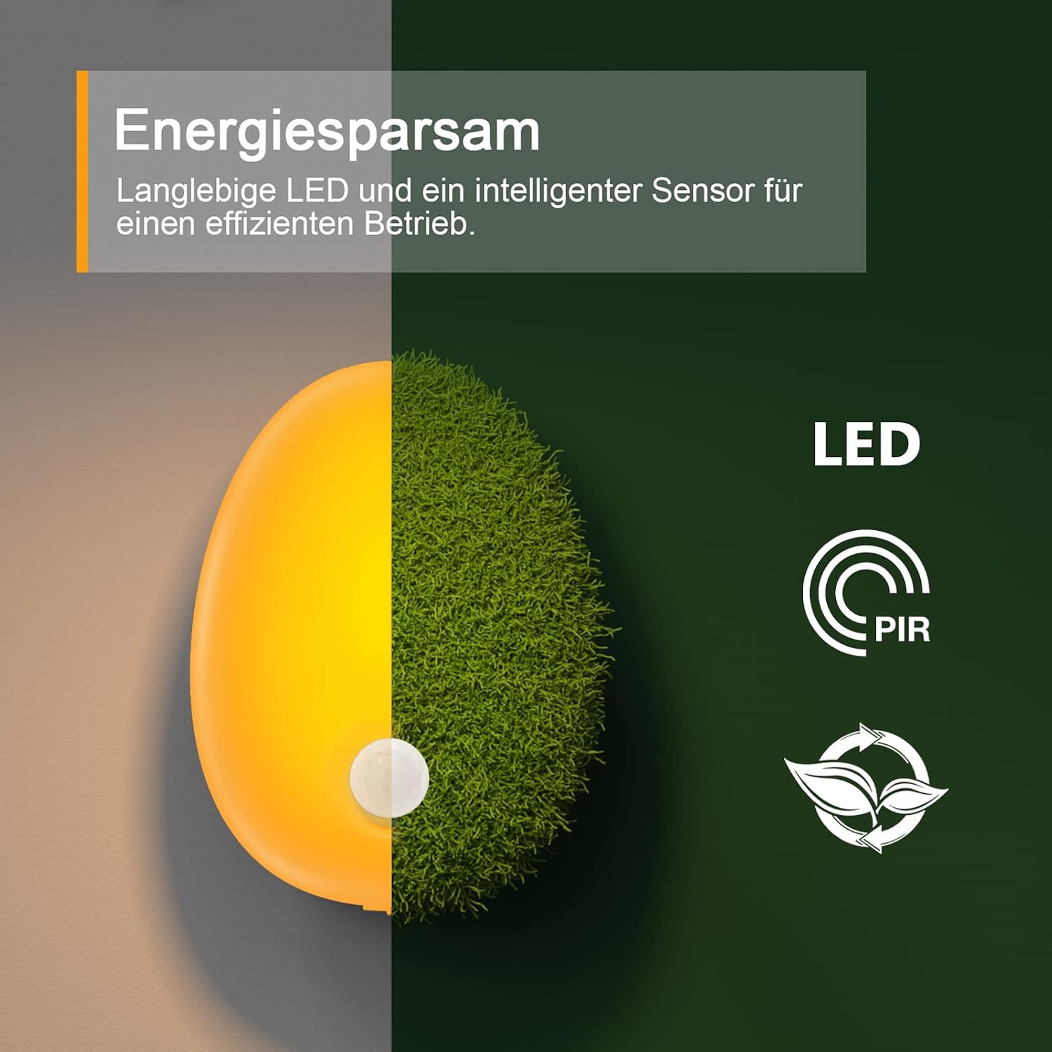 Detalle de LYRIDZ Bernstein Nachtlicht Steckdose mit Bewegungsmelder – dimmbar, 2er Set