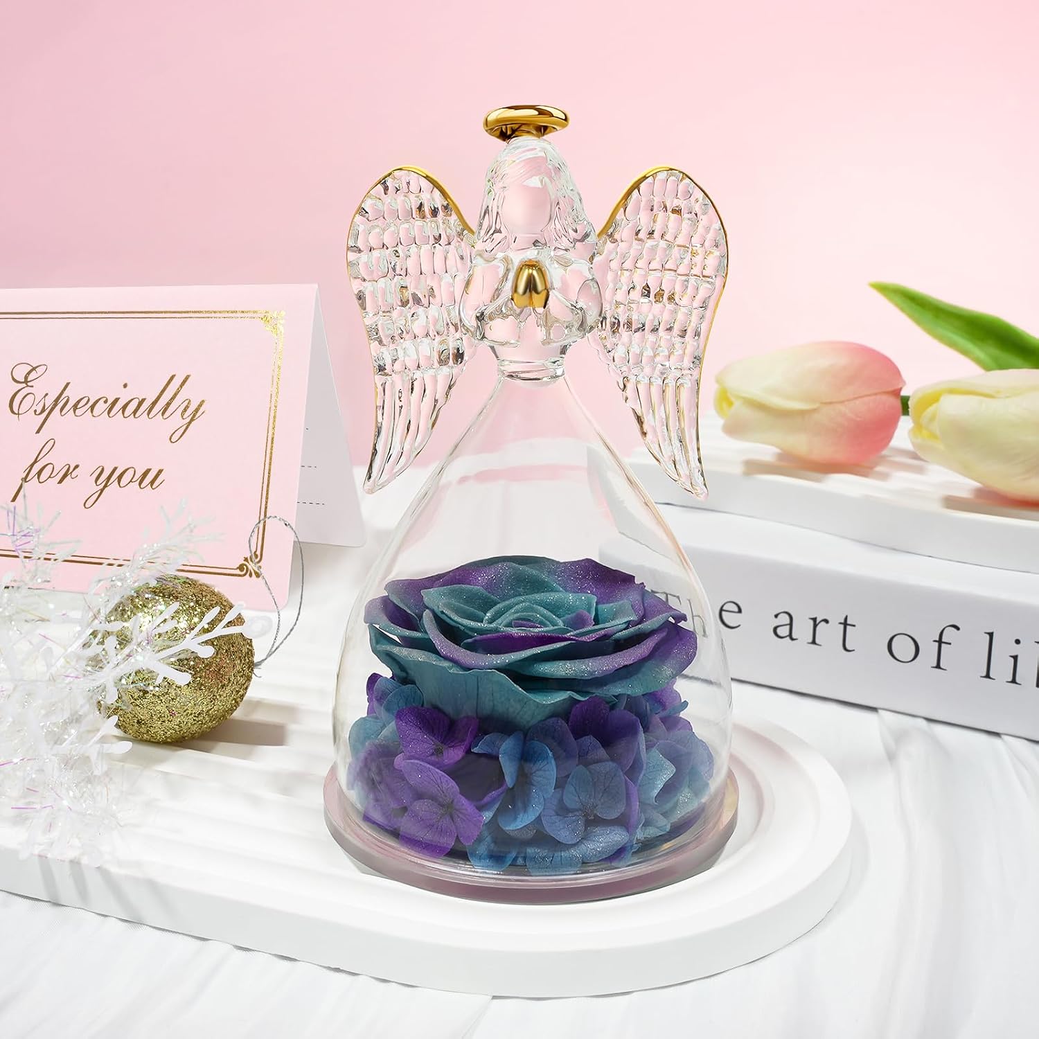 Detalle de Sunia Ewige Rose Engel Figur 7×7×13 cm