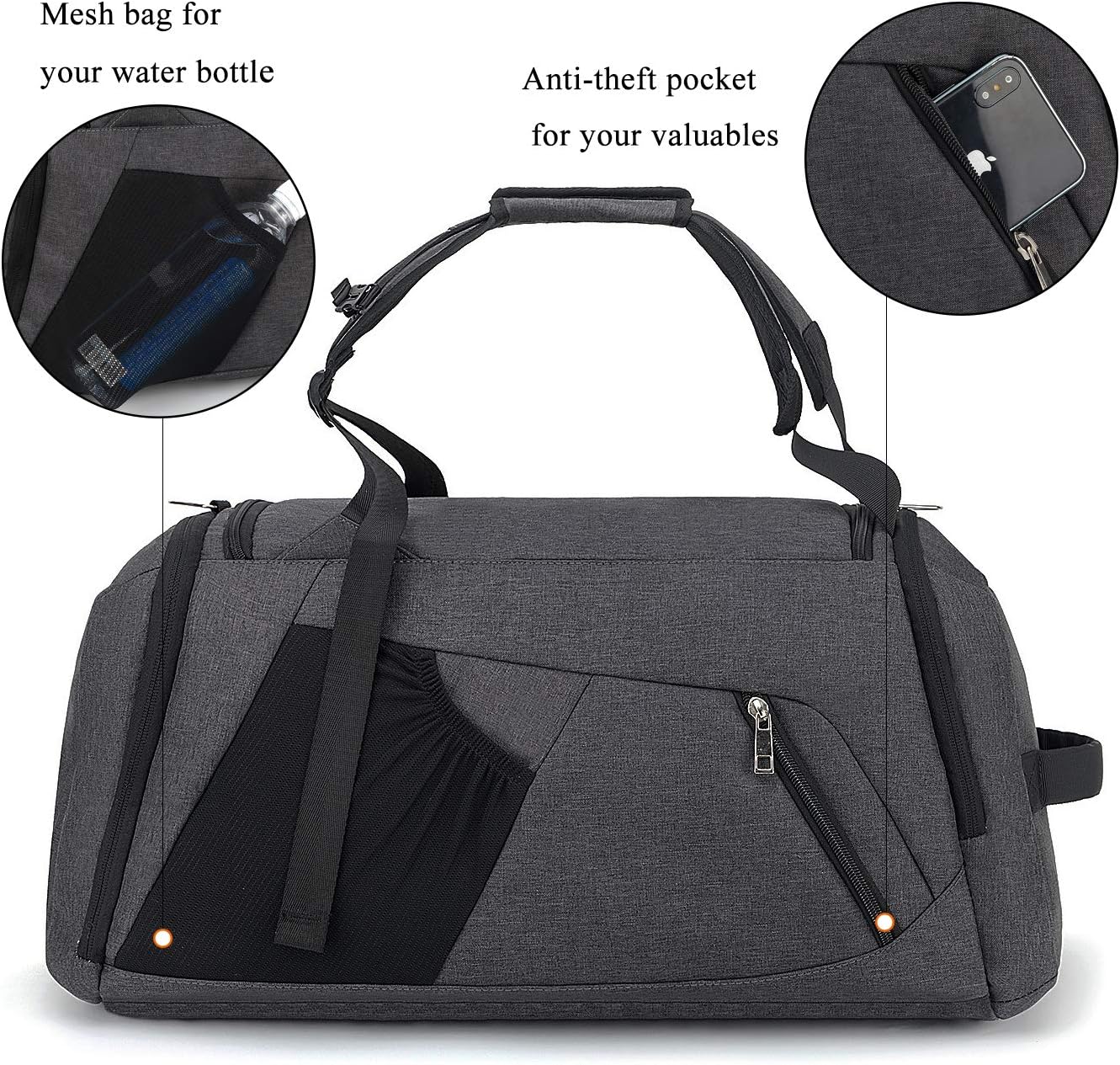 Thumbnail 3 de kasibon 42L Waterproof Sports Duffle Bag with Shoes Compartment, Wet Pocket & Combination Lock