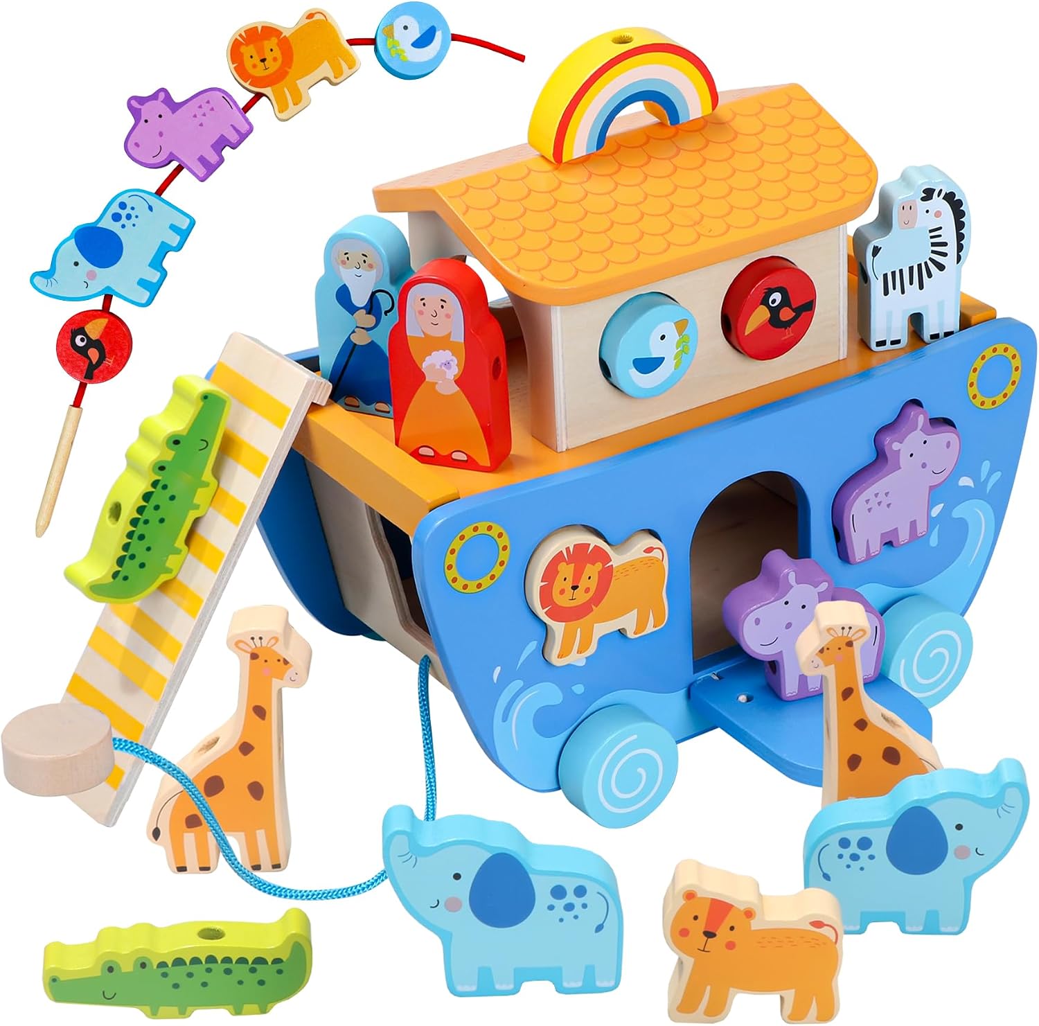 Detalle de Tooysea Noah's Ark Wooden Shape Sorter 24 Pieces