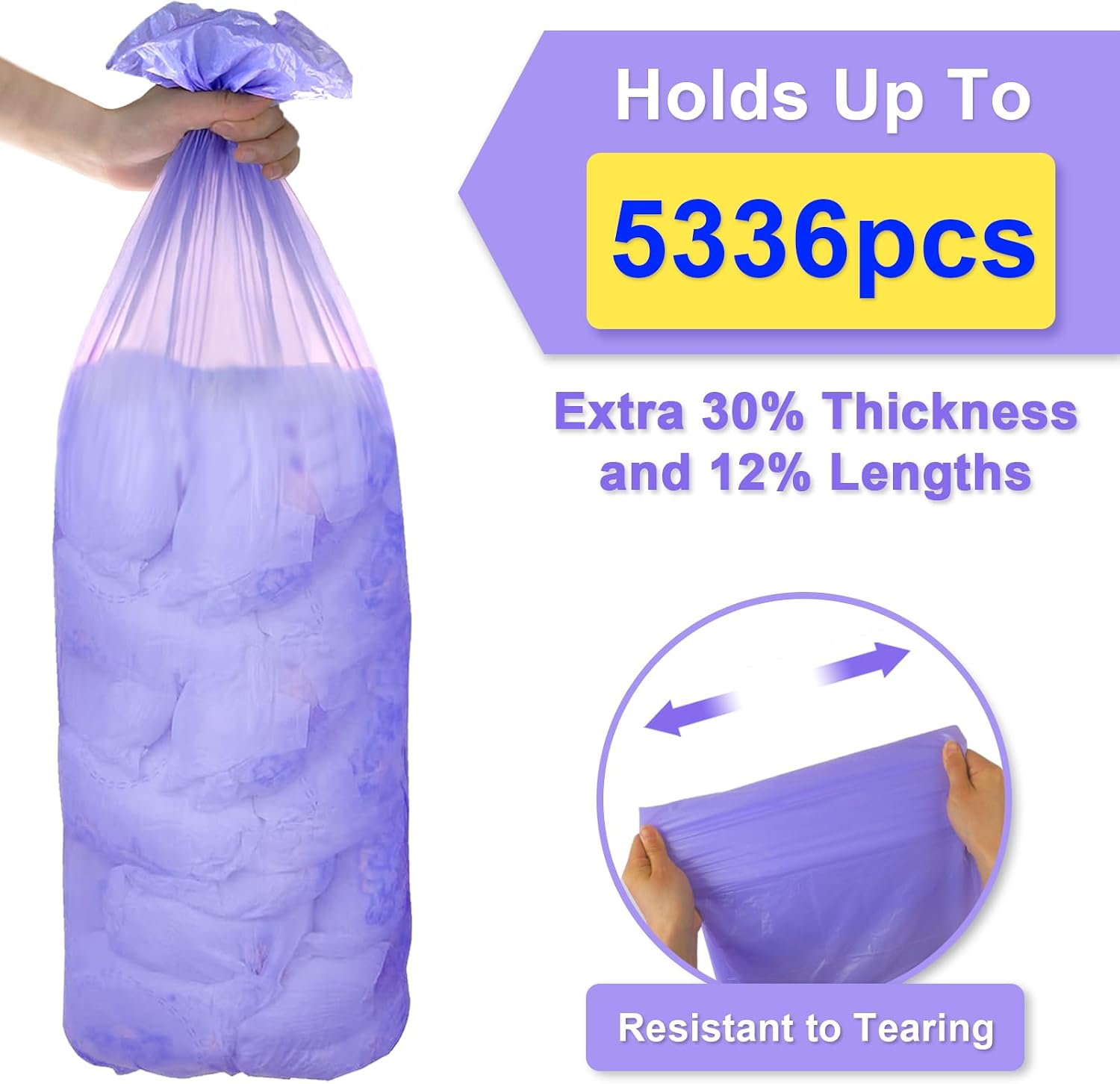 Thumbnail 2 de SOHBCLE Diaper Pail Refill Bags, 8-Pack for Dekor Plus, Lavender Scent