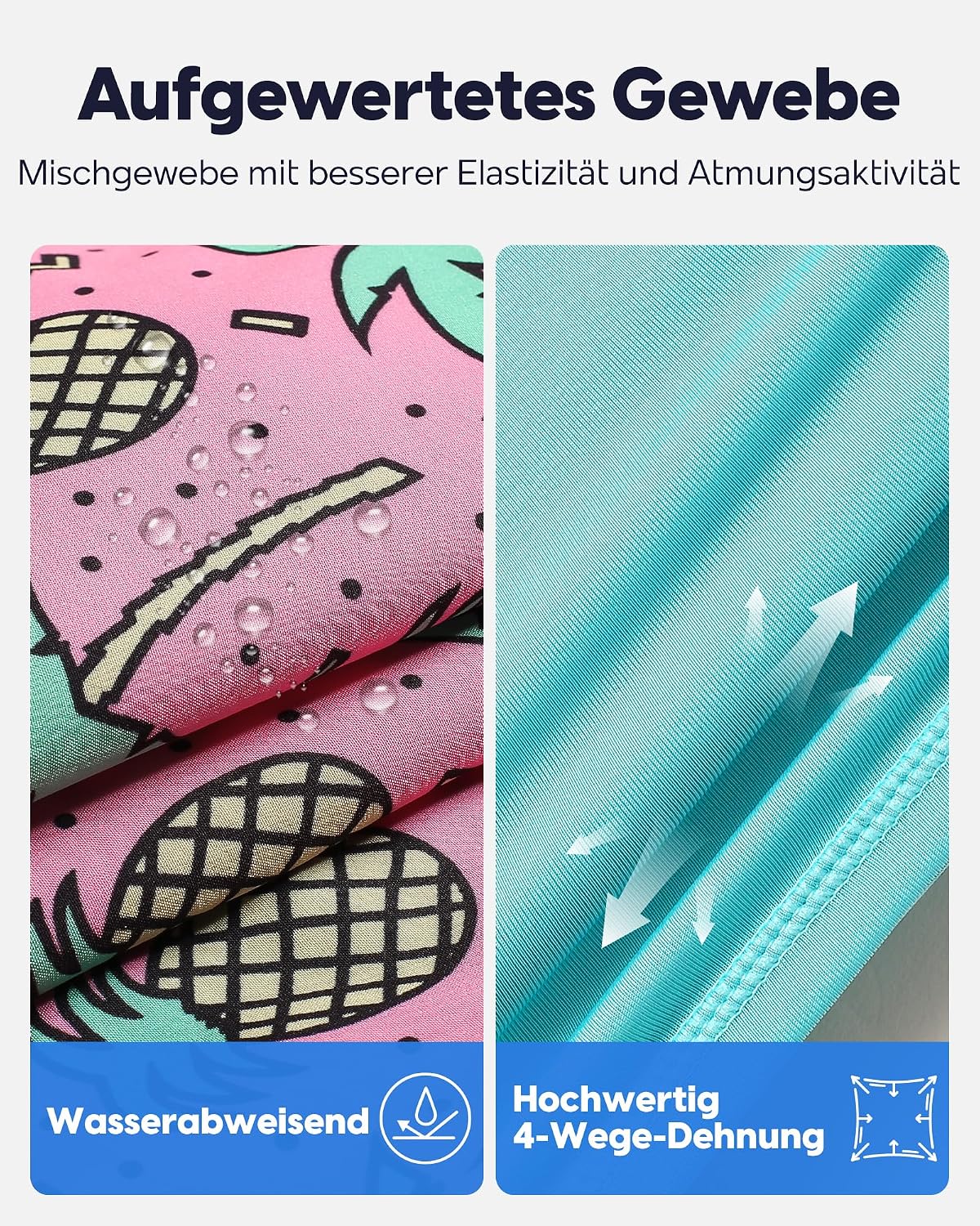 Detalle 2 de MaaMgic 2-in-1 Badehose für Herren mit Kompressions-Innenhose – schnelltrocknende Boardshorts mit 4-Wege-Stretch