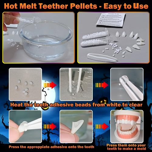Thumbnail 6 de Tenuevo Vampire Fangs Kit: 4 sizes with scar tattoos and dental moulding resin pellets