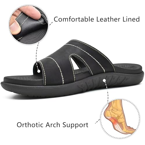 Detalle 2 de KuaiLu Womens Orthotic Slides: Slip-On Sandals with Arch Support for Everyday Comfort