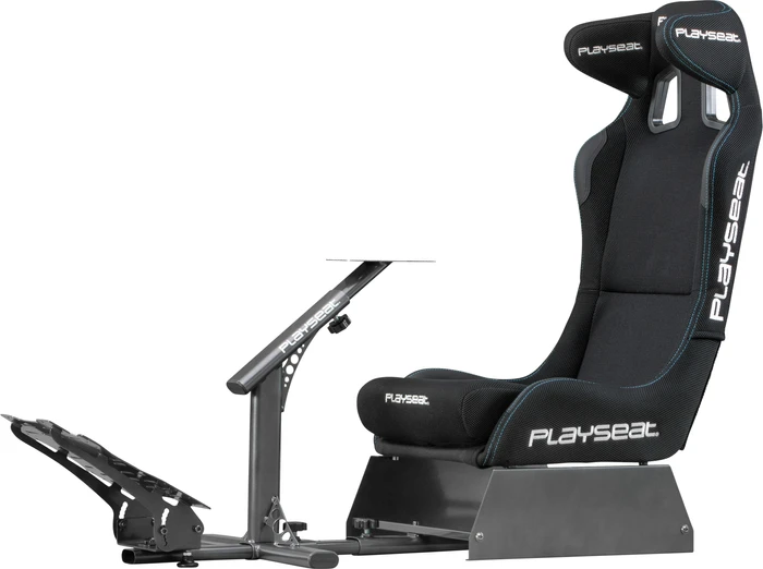 Detalle de Playseat Evolution Pro ActiFit Schwarz – Renncockpit mit verstellbarem Lenkrad und robustem Metallgestell