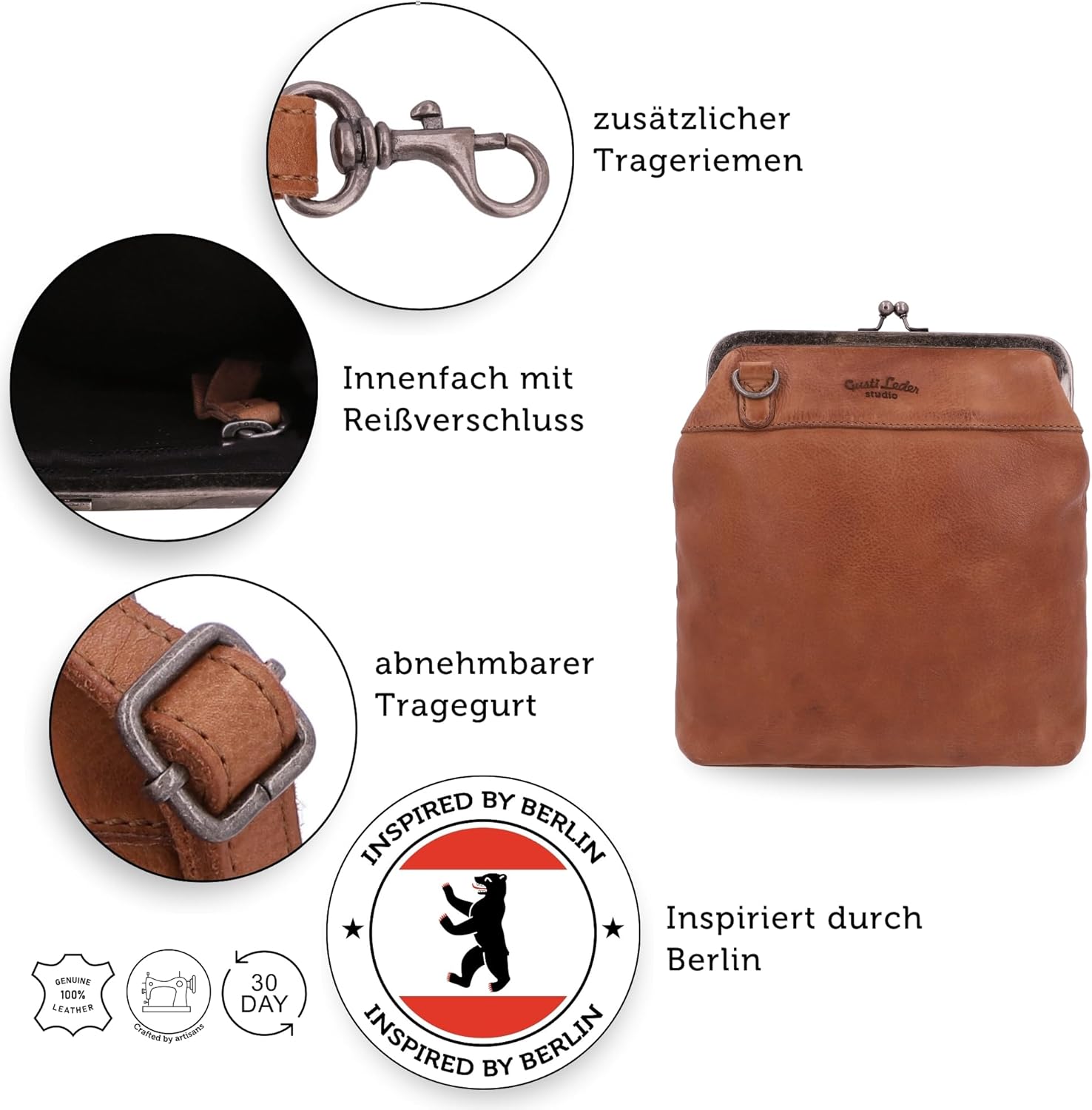 Thumbnail 3 de Gusti Leder Handtasche Mittelgroß Braun
