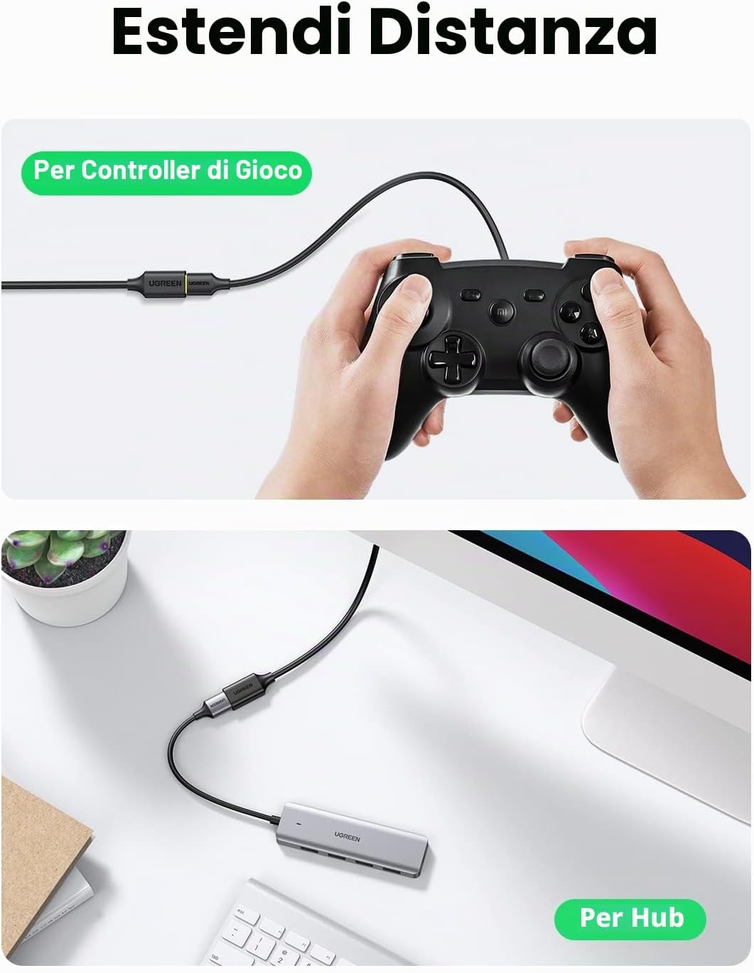 Detalle 2 de UGREEN Cavo Prolunga USB 3.0 5M placcato oro