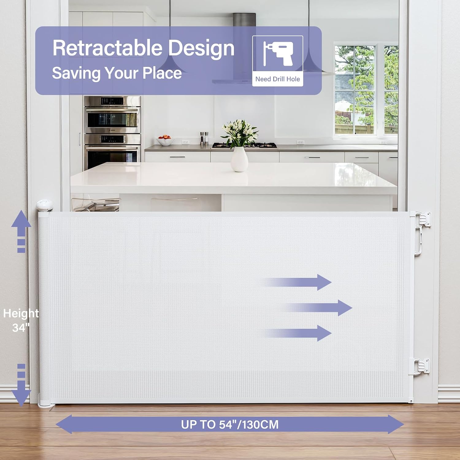 Detalle de PRObebi Retractable Baby Gate, 34-Inch Height