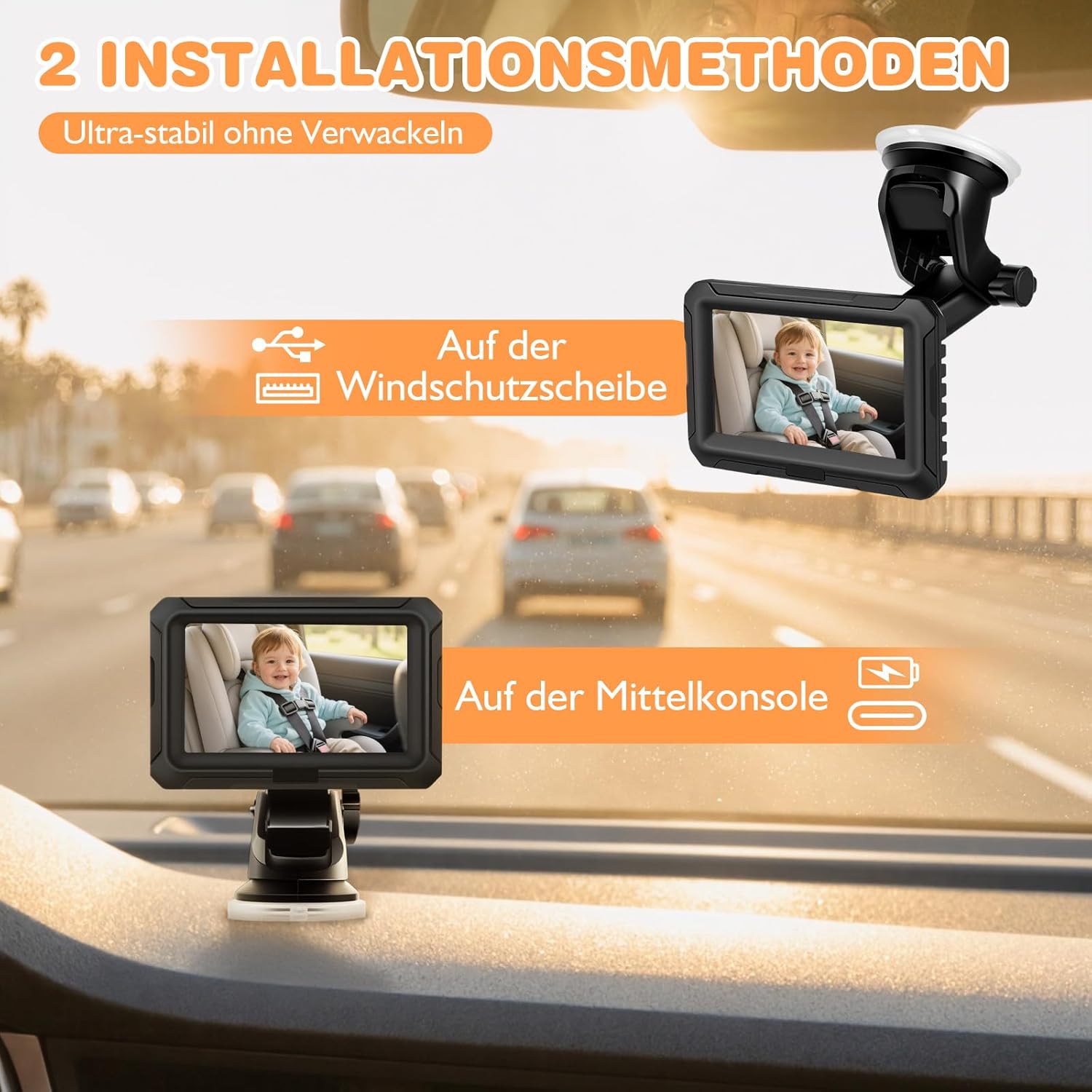 Thumbnail 4 de Zacro Baby Kamera Auto 1080P Rückbankspiegel