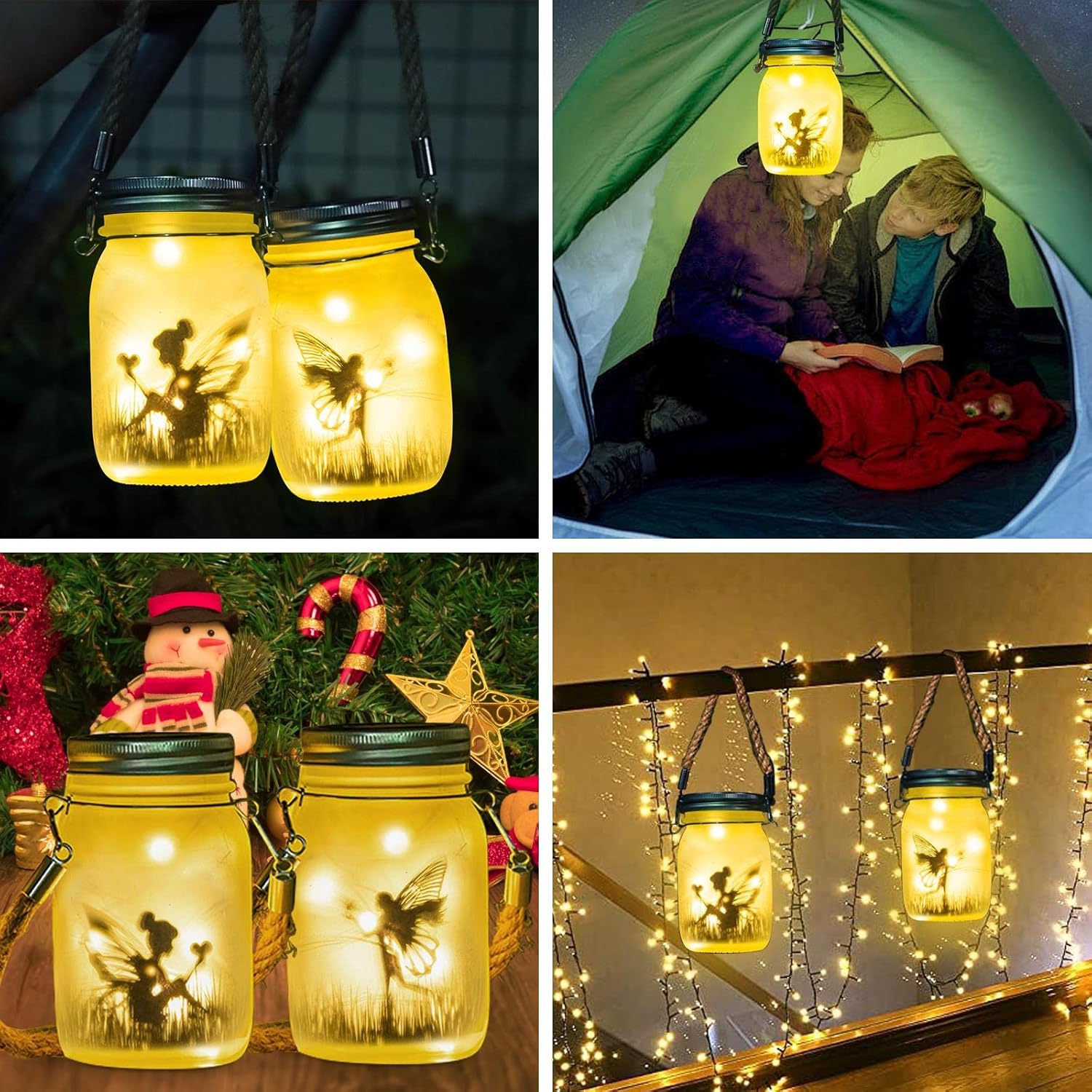 Thumbnail 3 de MLOQI 2 Hanging Solar Lanterns for Outdoor Garden — Fairy Mason Jar Lights