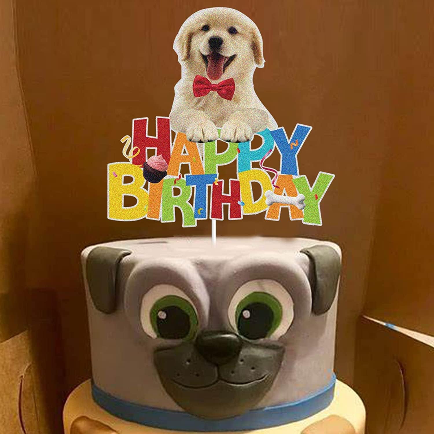 Detalle de KEWEYA Dog Birthday Cake Topper 10.7 x 15 cm