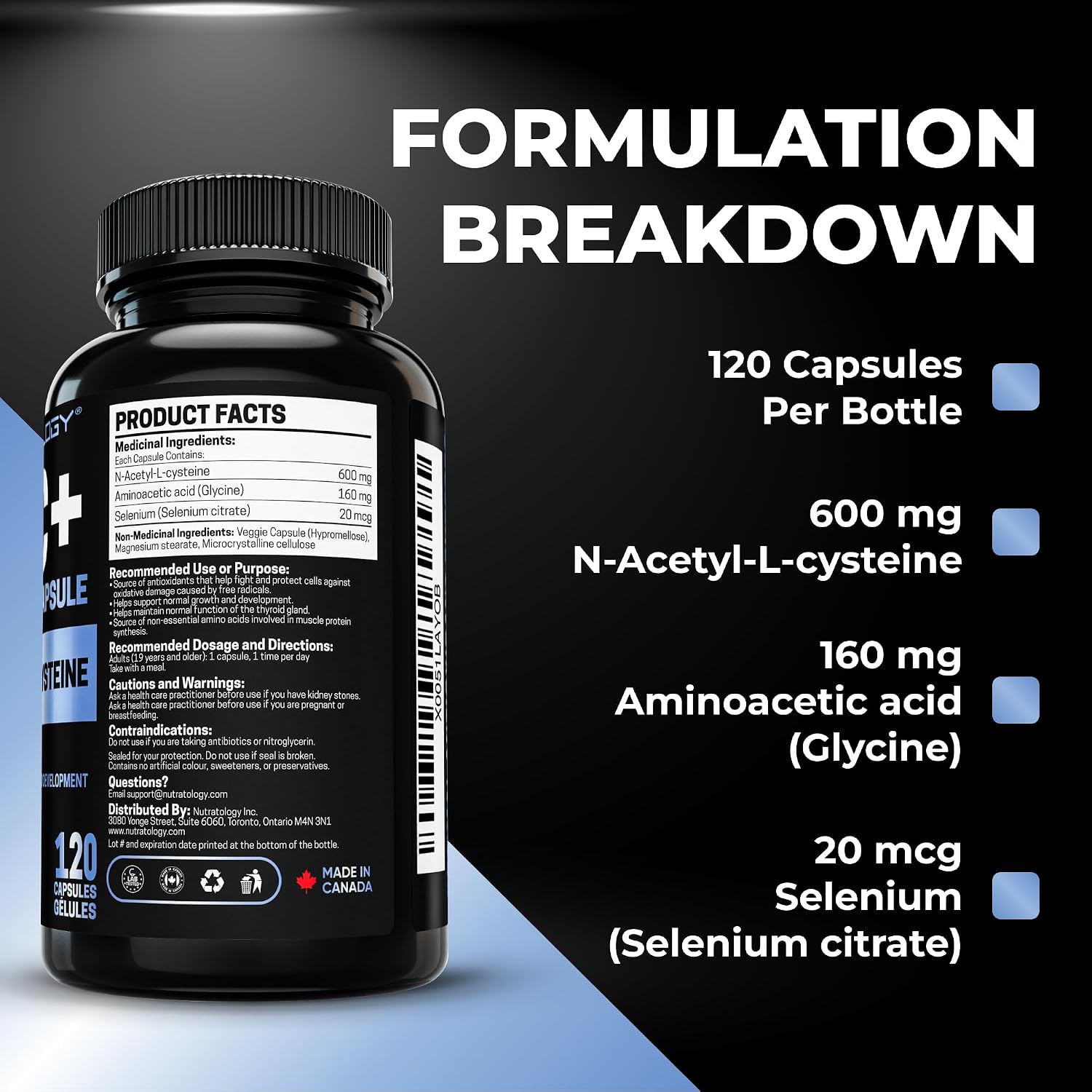 Detalle de Nutratology NAC Supplement 600mg