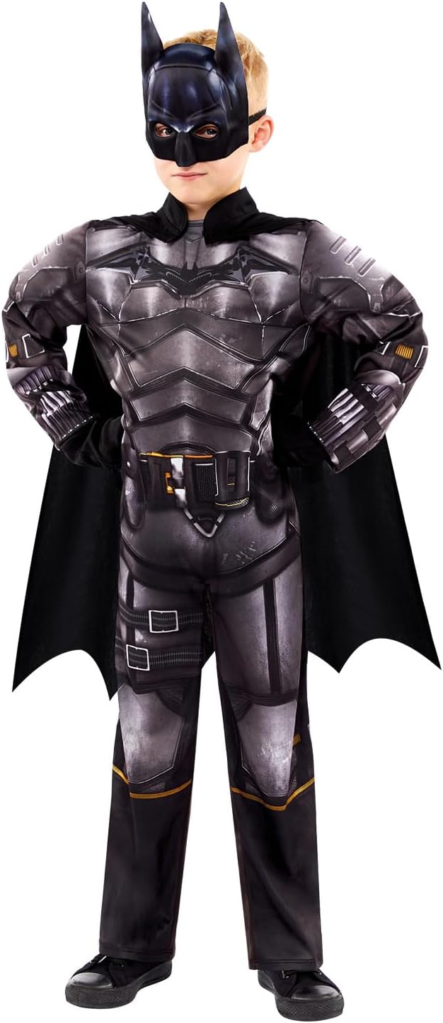 Detalle de Batman Movie '22 klasyczny kostium chłopięcy 6–8 lat z peleryną i maską
