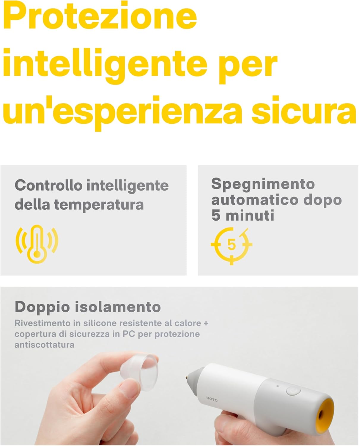 Thumbnail 5 de HOTO Pistola per Colla a Caldo senza fili con controllo temperatura e 10 stick multicolore
