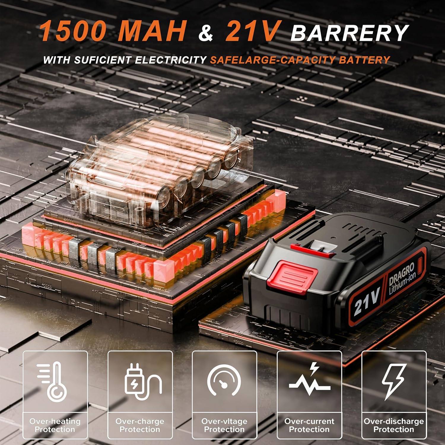 Thumbnail 4 de Metal Blade Cordless Strimmer (21V) with 27 Blades and 15cm Cutting Diameter