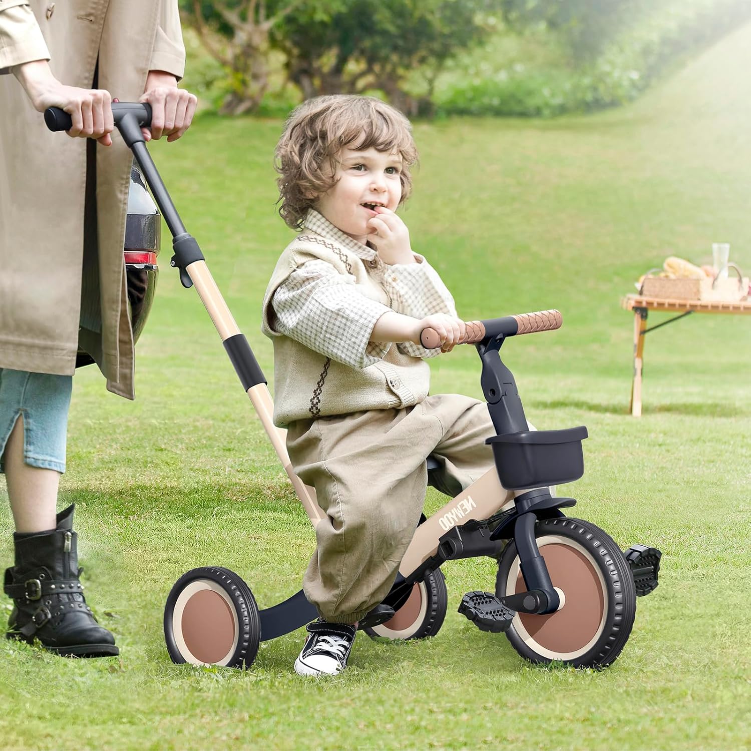 Thumbnail 1 de newyoo Kleinkinder-Dreirad mit Schiebegriff – 5-in-1 Kinderfahrrad für 1–3 Jahre