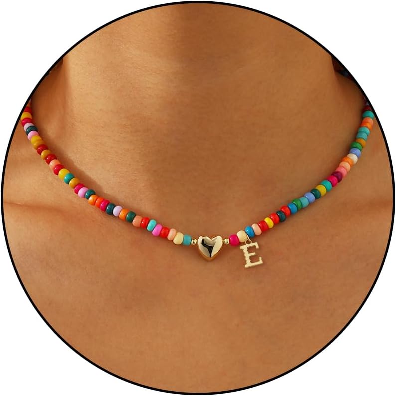 Detalle de Miss Chipmunk Initialen-Halskette als Abschlussgeschenk mit Buchstabe-Anhänger, vergoldet, Choker-Look für Mädchen & Frauen