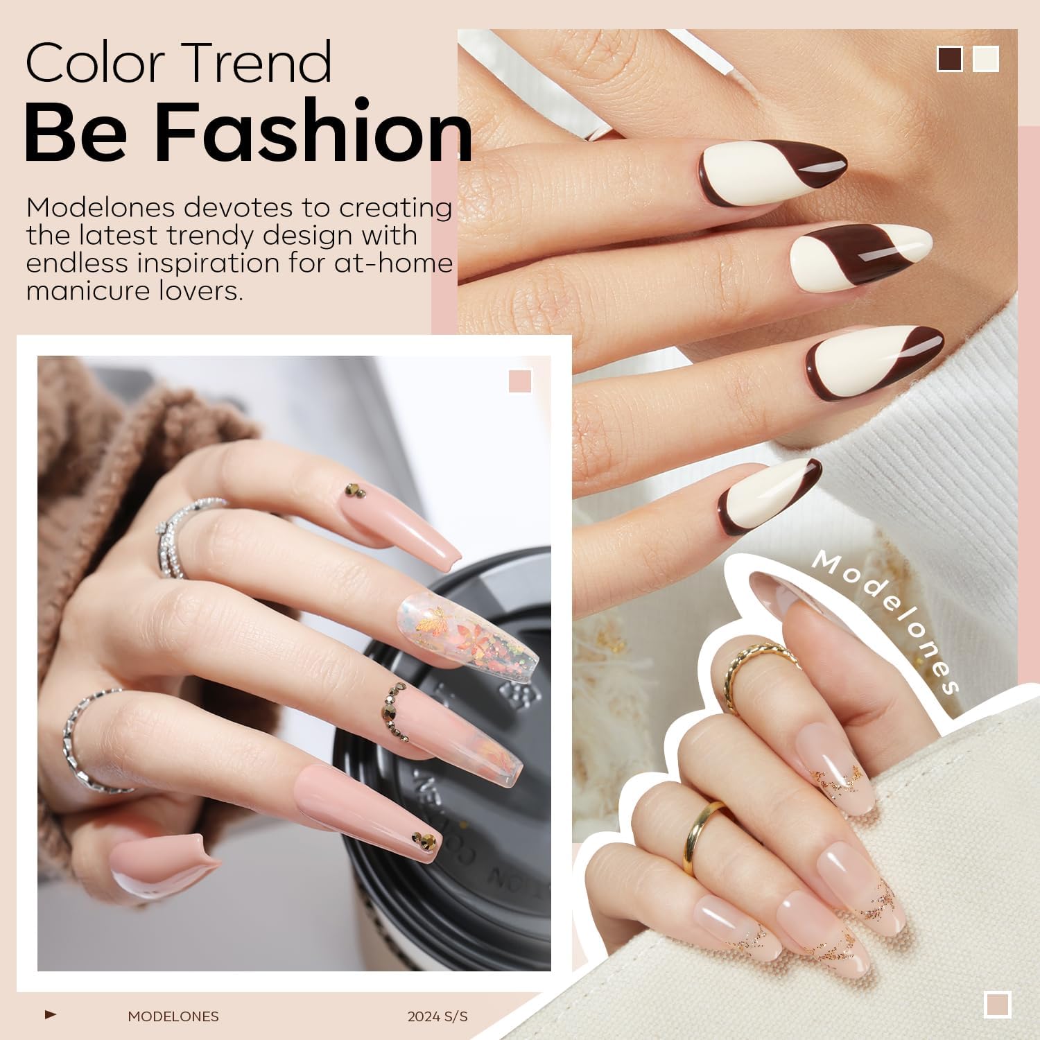 Thumbnail 2 de Modelones gelnagellakset met 6 nude-, roze- en bruintinten, UV-gel