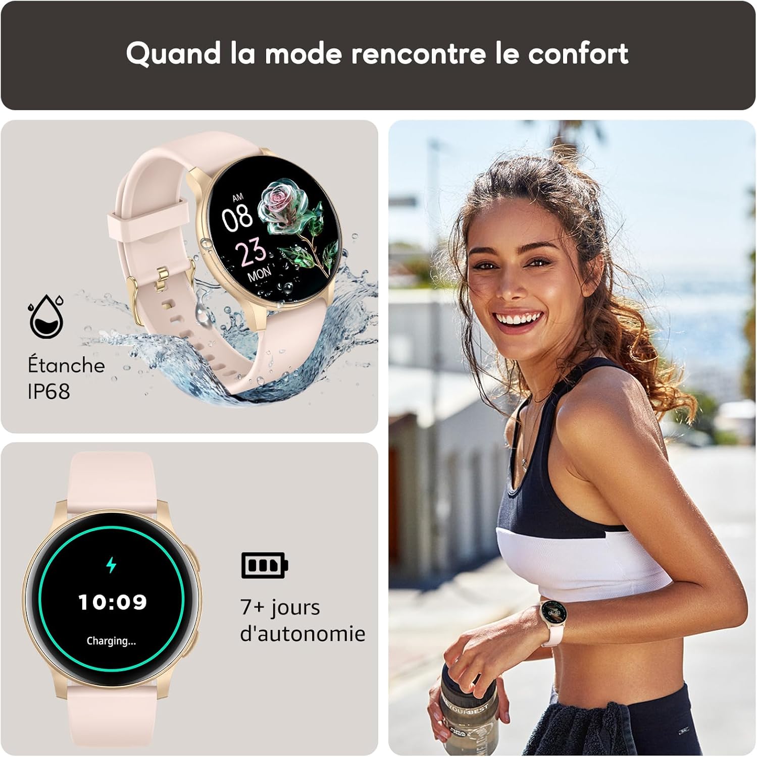 Thumbnail 5 de AcclaFit Montre Connectée 1,38'' – Suivi santé et sport, IP68, 147+ modes