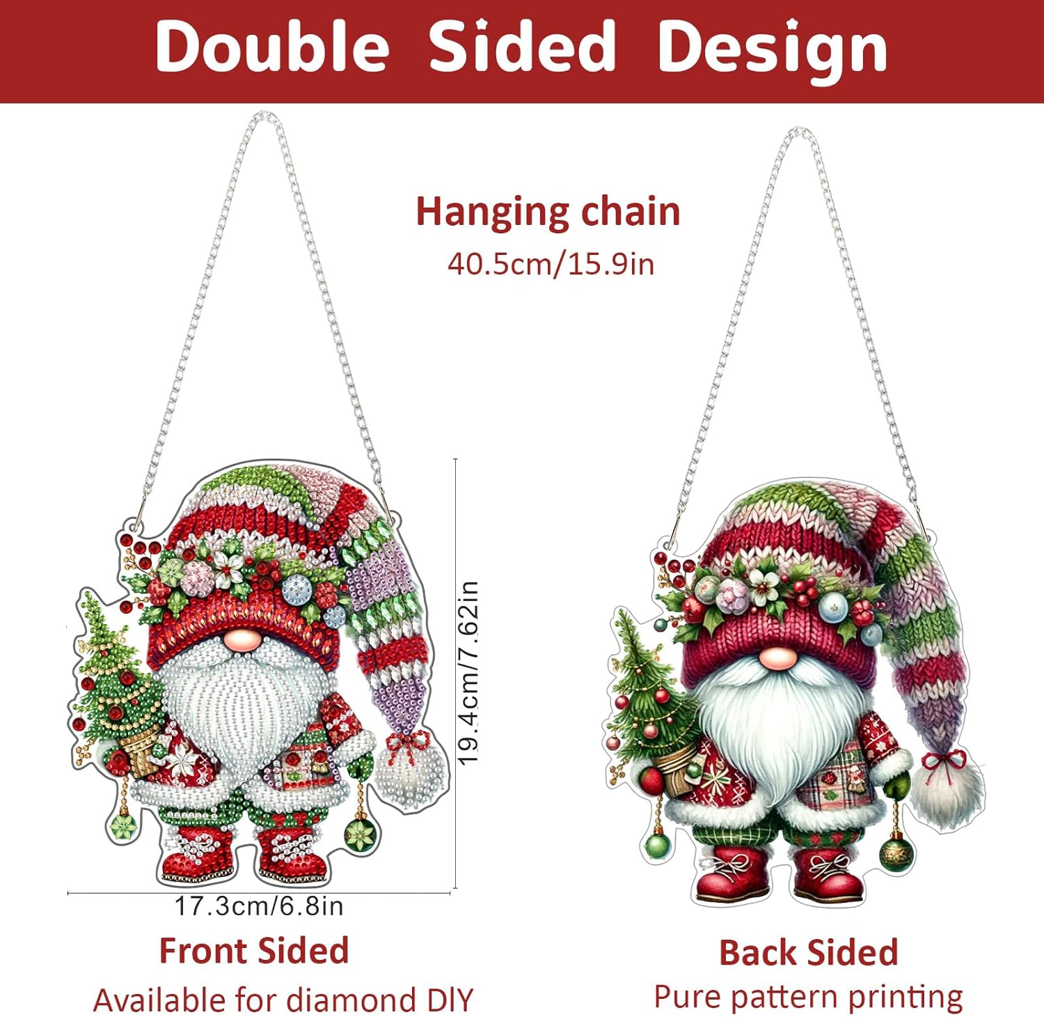 Thumbnail 3 de GHHKUD Christmas Hanging Diamond Art Kit with special-shaped gnomes (hanging pendant craft)
