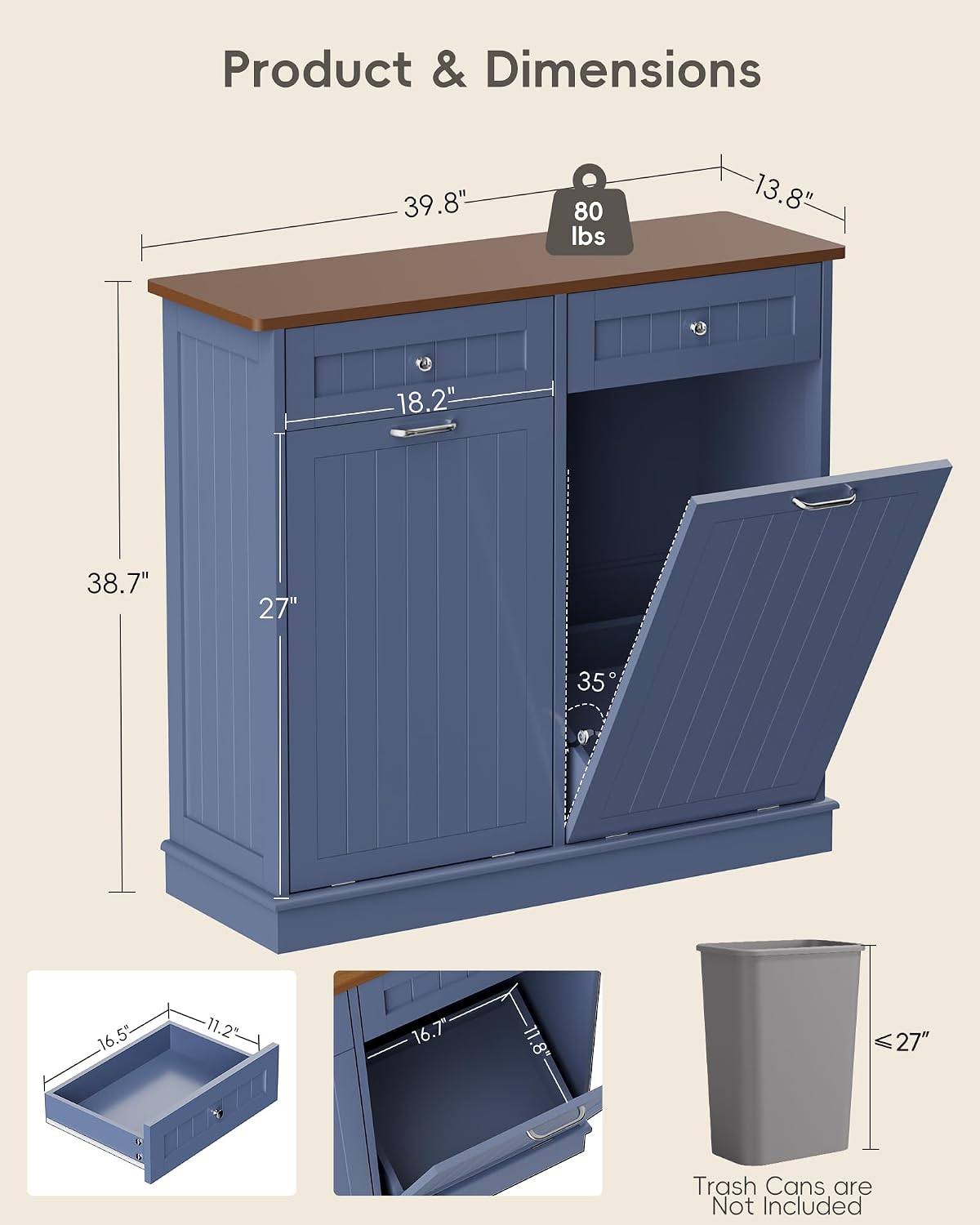 Detalle 2 de Betterhood Tilt-Out Trash Cabinet, 13-Gallon